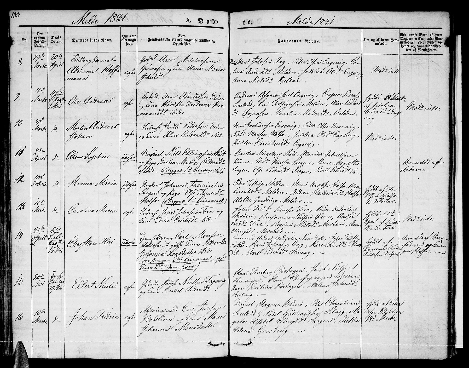 Ministerialprotokoller, klokkerbøker og fødselsregistre - Nordland, SAT/A-1459/841/L0598: Parish register (official) no. 841A06 /2, 1825-1844, p. 133