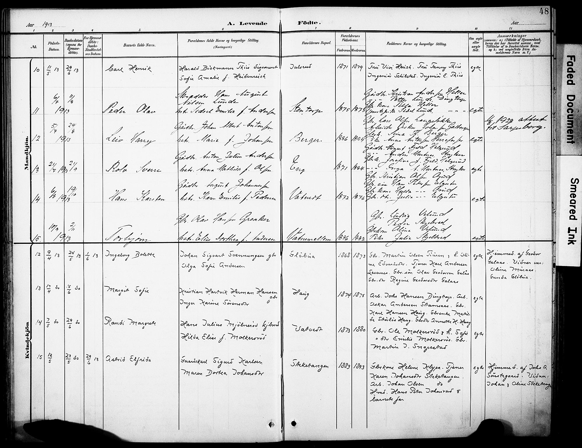 Rakkestad prestekontor Kirkebøker, AV/SAO-A-2008/F/Fb/L0002: Parish register (official) no. II 2, 1900-1920, p. 48