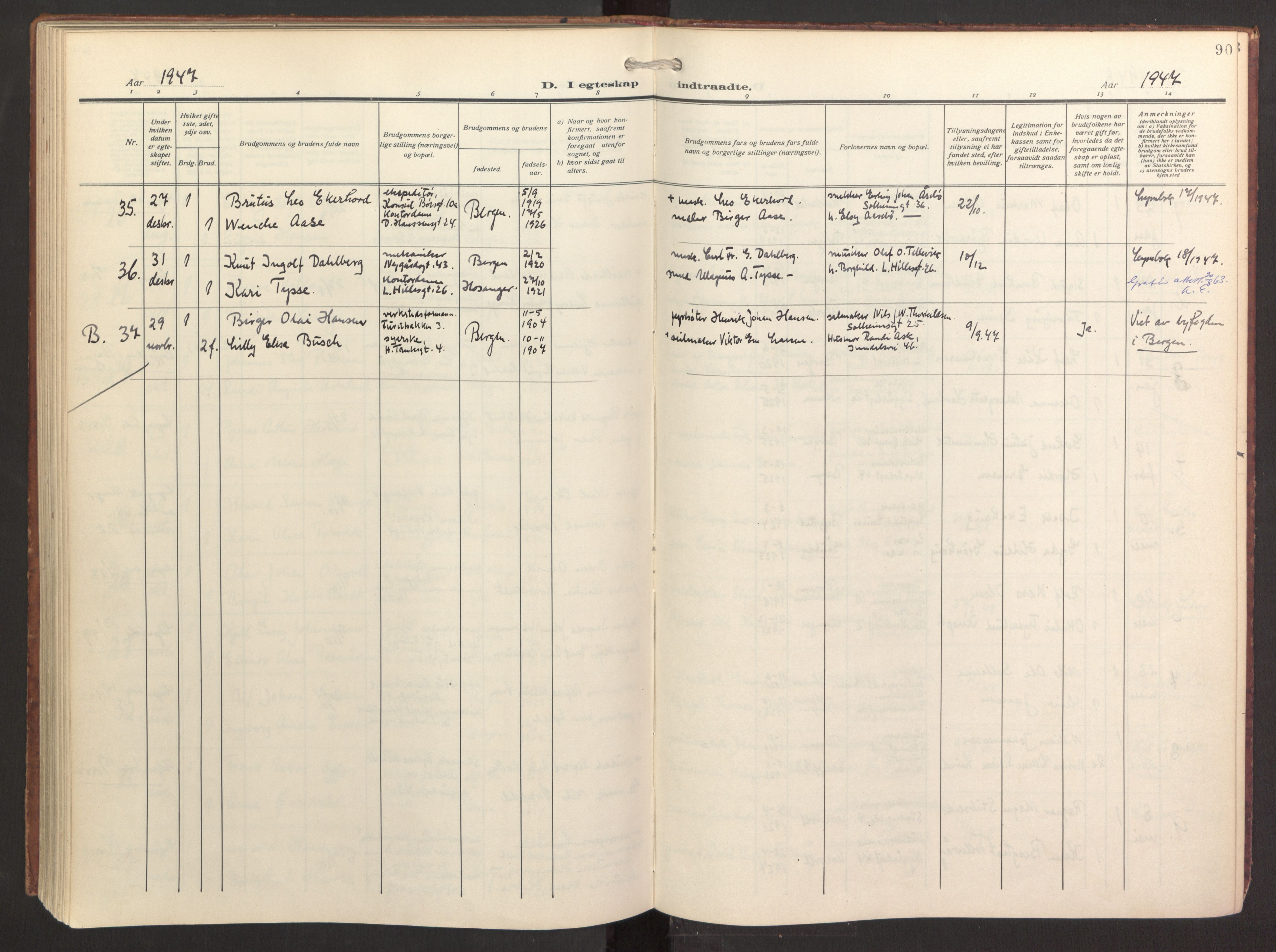 St. Jacob sokneprestembete, AV/SAB-A-78001/H/Haa/L0005: Parish register (official) no. C 1, 1917-1951, p. 90