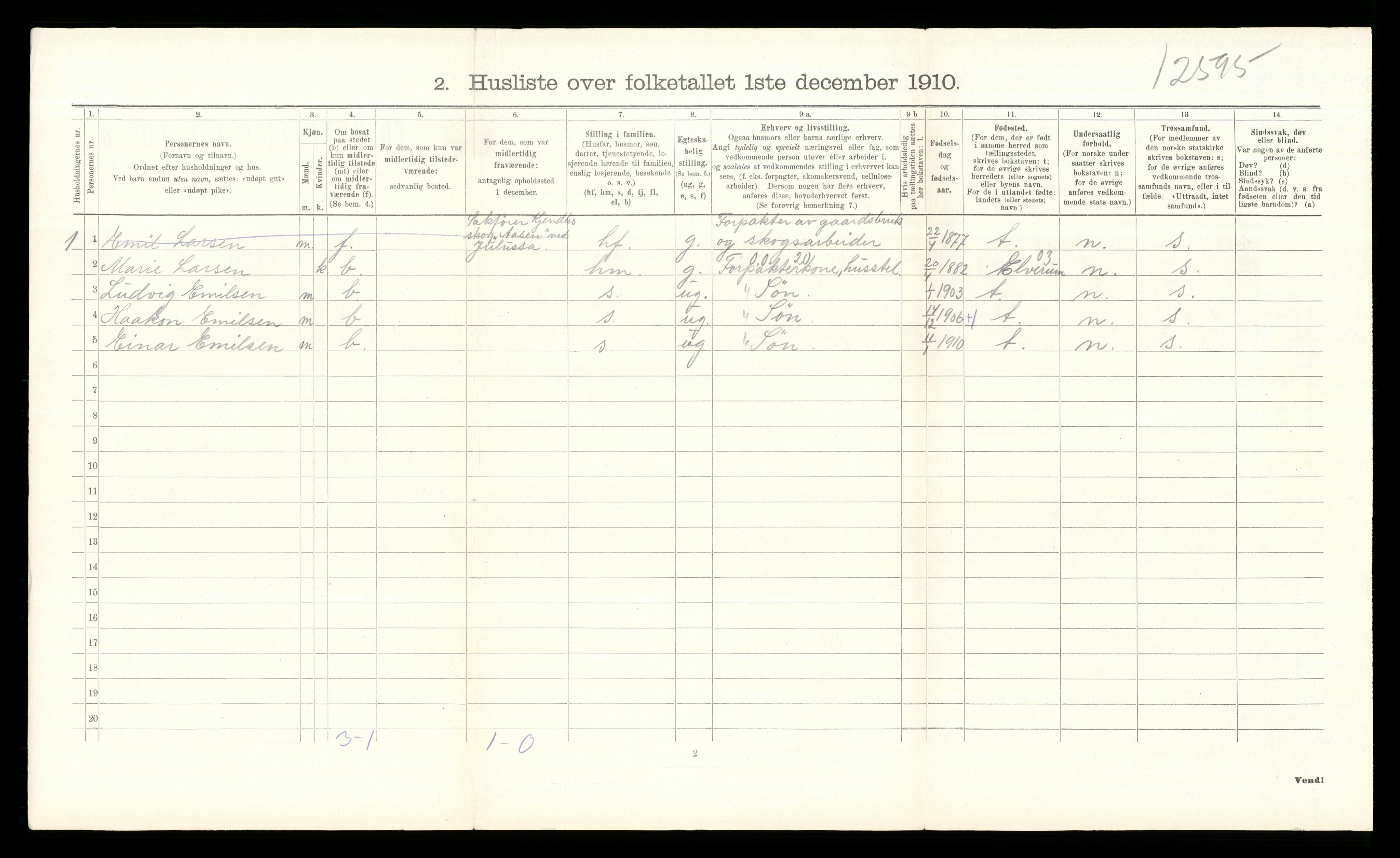 RA, 1910 census for Åmot, 1910, p. 1058