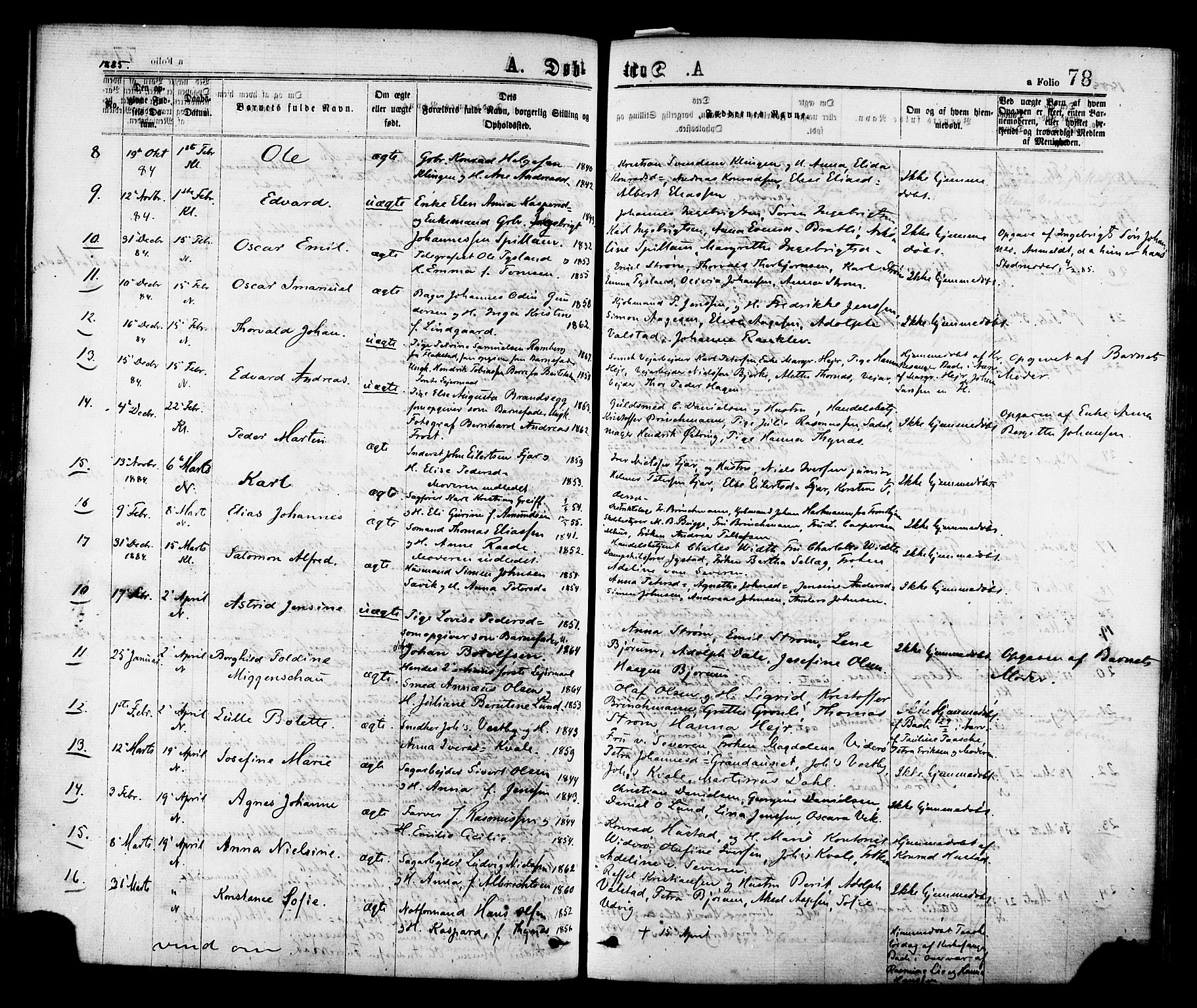 Ministerialprotokoller, klokkerbøker og fødselsregistre - Nord-Trøndelag, SAT/A-1458/768/L0572: Parish register (official) no. 768A07, 1874-1886, p. 78