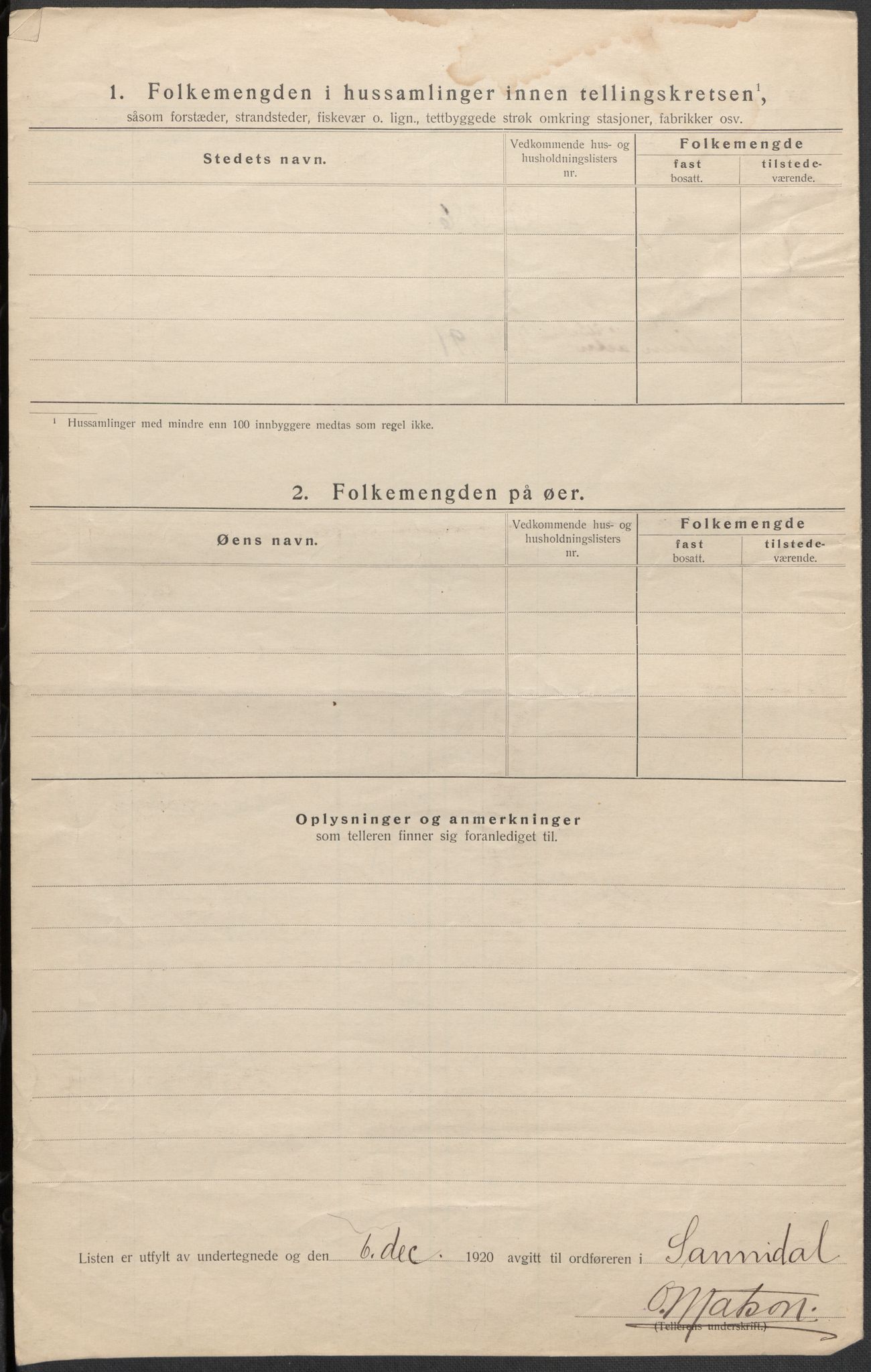 SAKO, 1920 census for Sannidal, 1920, p. 9