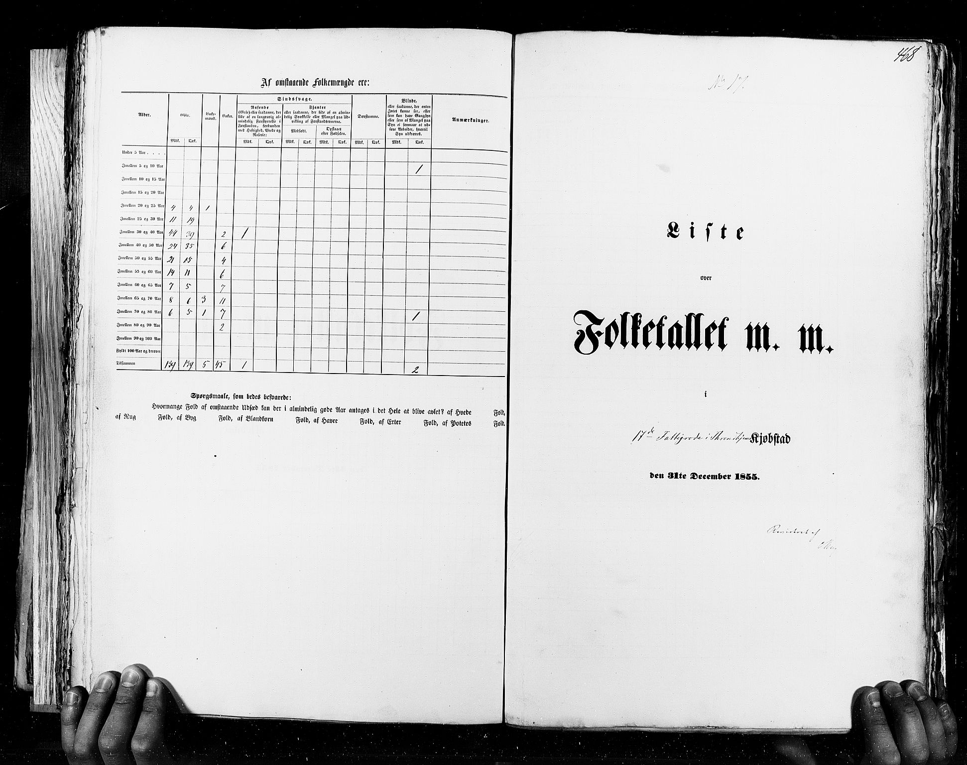 RA, Census 1855, vol. 8: Risør-Vadsø, 1855, p. 468