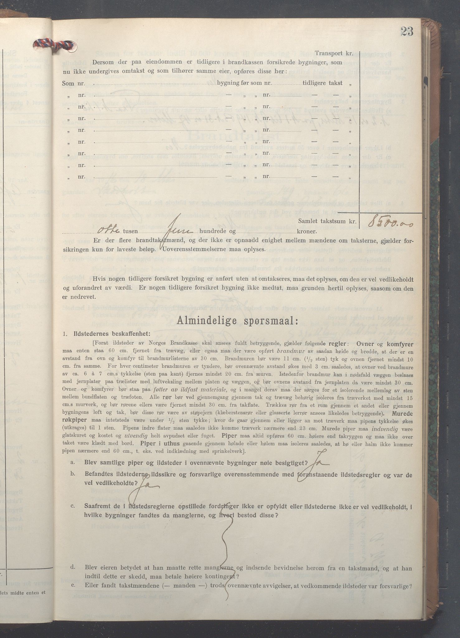 Lensmennene i Aker, OBA/A-10133/F/Fc/L0017: Branntakstprotokoll, 1916-1921, p. 23