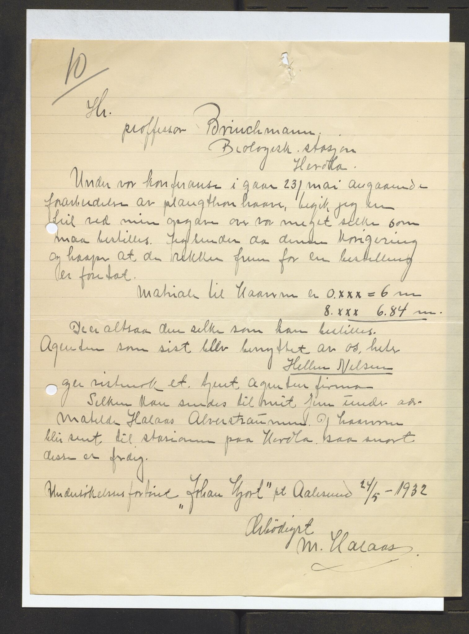 Bergens Museum, AV/SAB-A-17301/13/D/L0002: Korrespondanse , 1928-1940, p. 512