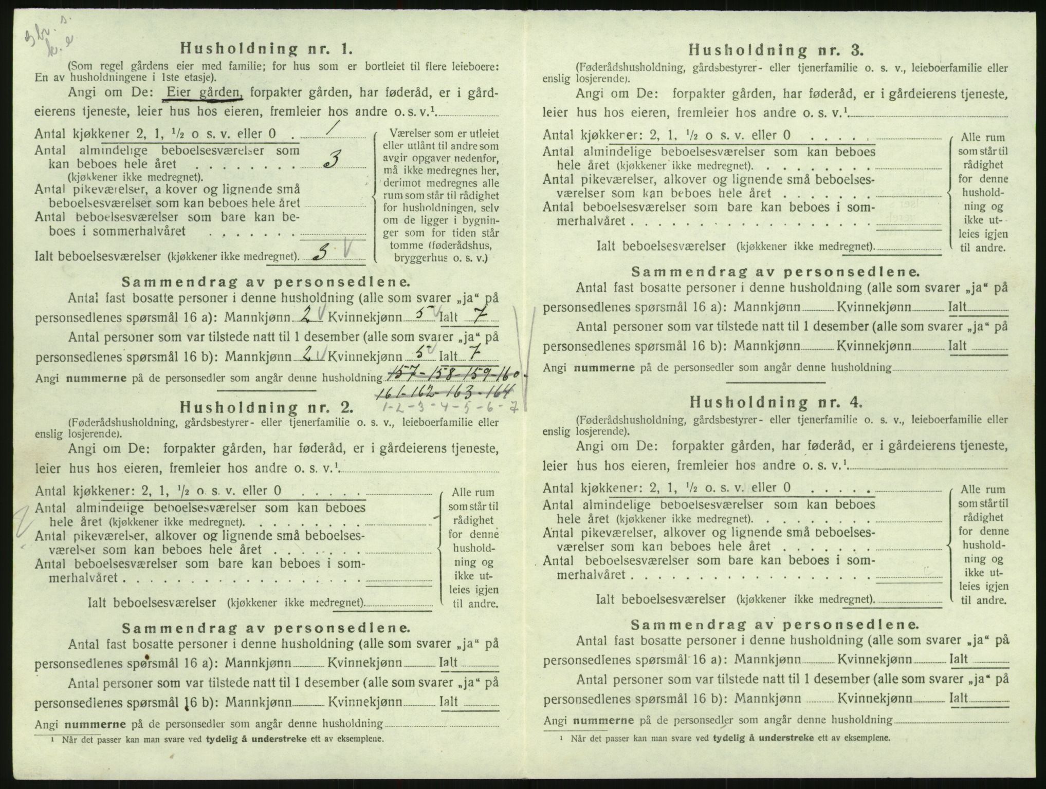 SAK, 1920 census for Iveland, 1920, p. 298