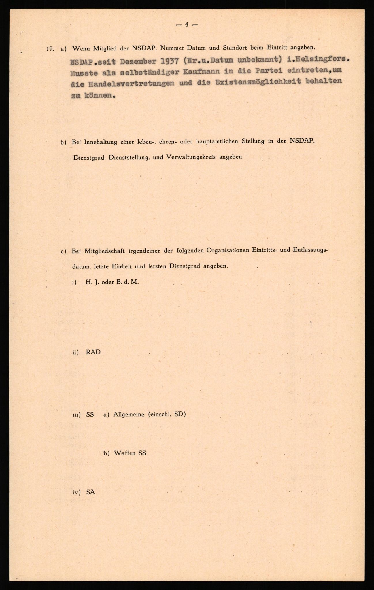 Forsvaret, Forsvarets overkommando II, RA/RAFA-3915/D/Db/L0032: CI Questionaires. Tyske okkupasjonsstyrker i Norge. Tyskere., 1945-1946, p. 208