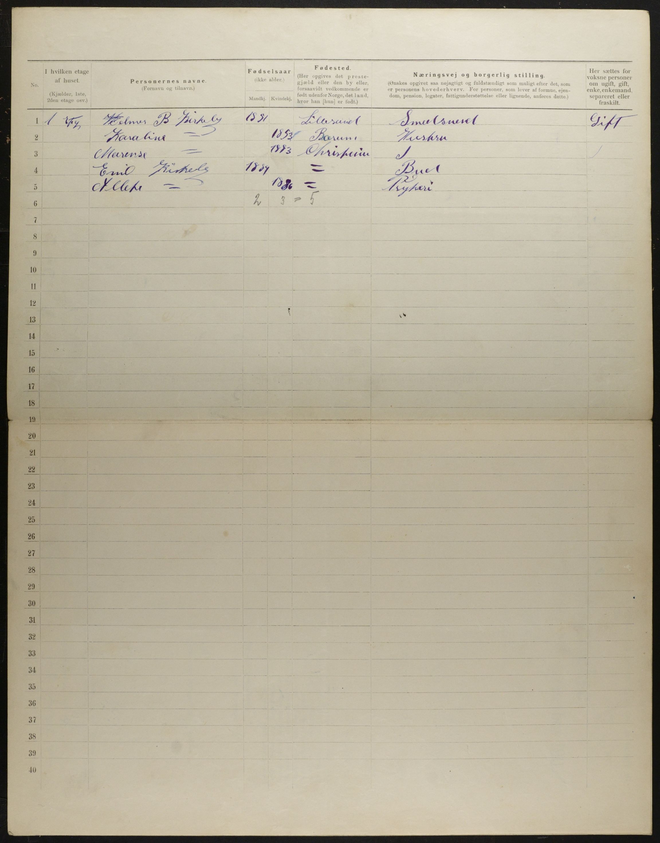 OBA, Municipal Census 1901 for Kristiania, 1901, p. 2947