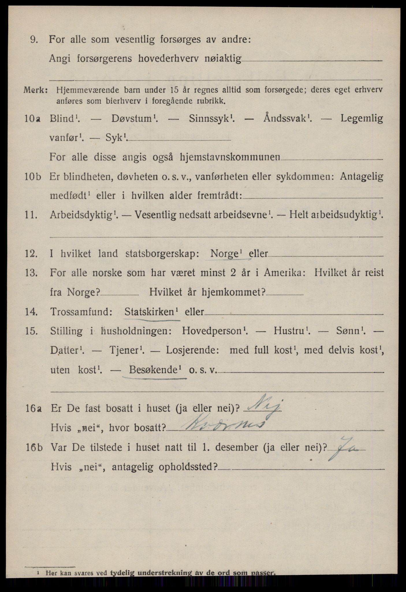 SAT, 1920 census for Bremsnes, 1920, p. 6878