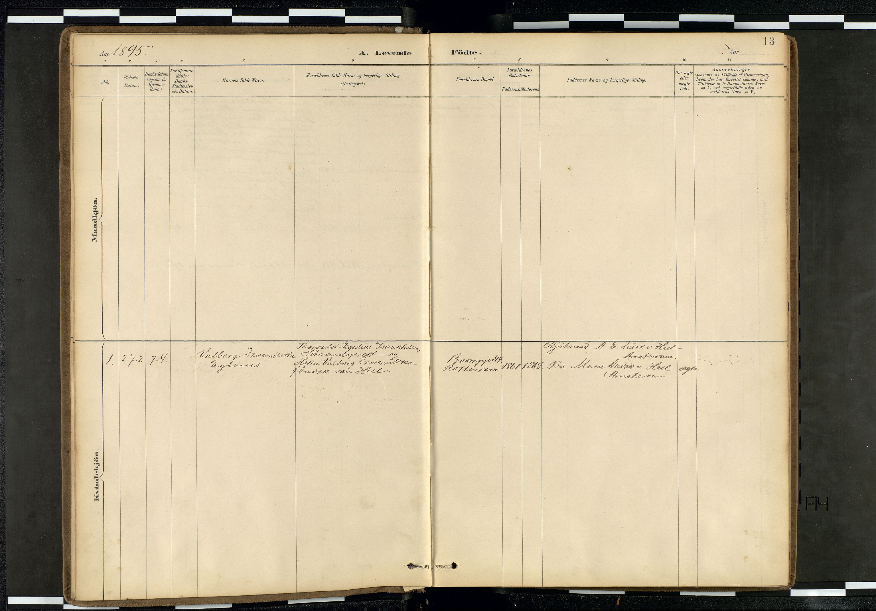 Den norske sjømannsmisjon i utlandet/Hollandske havner (Amsterdam-Rotterdam-Europort), AV/SAB-SAB/PA-0106/H/Ha/Haa/L0002: Parish register (official) no. A 2, 1887-1907, p. 12b-13a