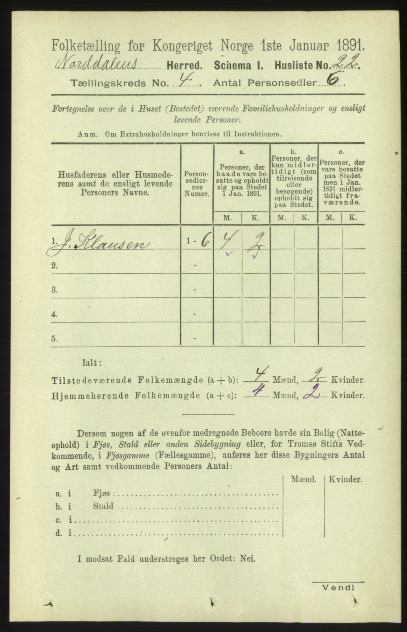 RA, 1891 census for 1524 Norddal, 1891, p. 771