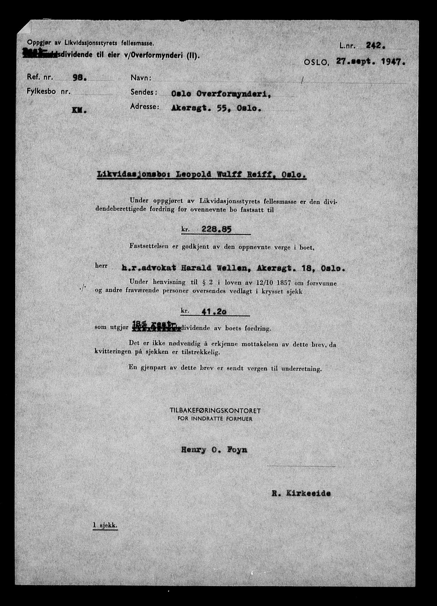 Justisdepartementet, Tilbakeføringskontoret for inndratte formuer, AV/RA-S-1564/H/Hc/Hcc/L0972: --, 1945-1947, p. 524