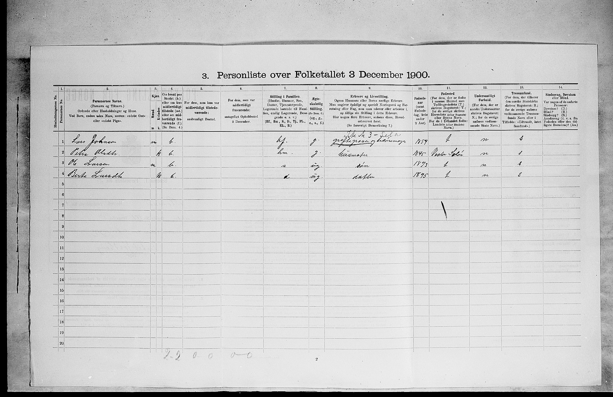 SAH, 1900 census for Romedal, 1900, p. 1299