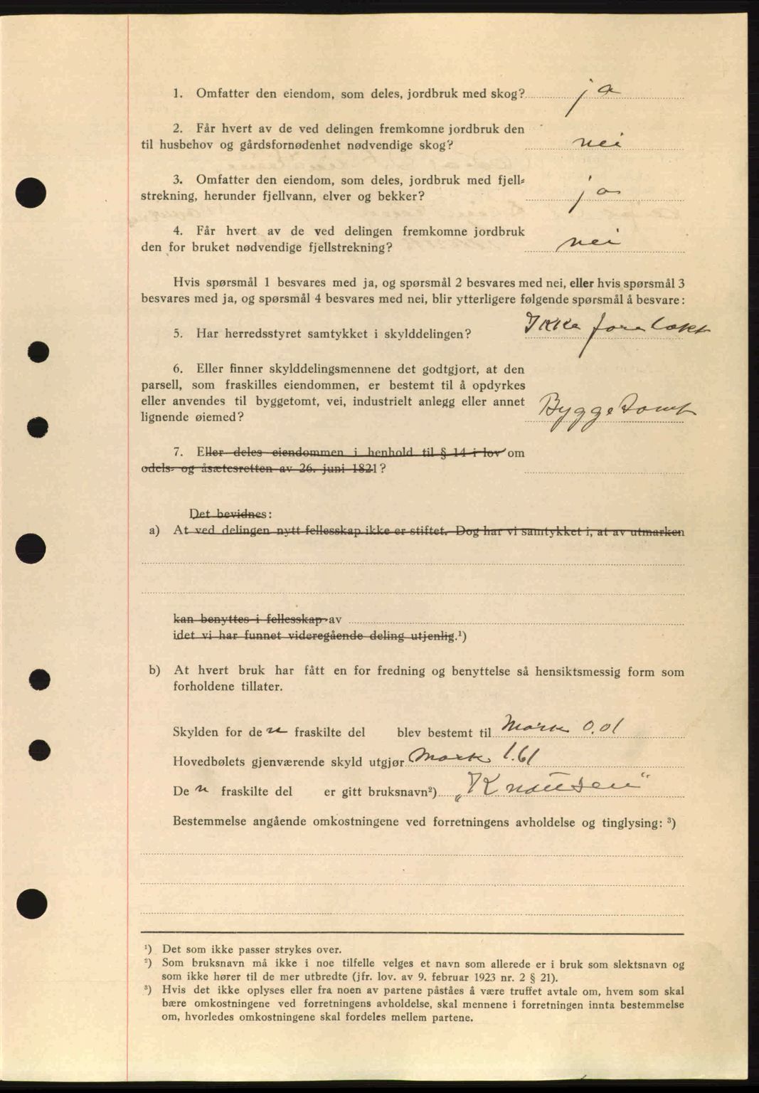Nordre Sunnmøre sorenskriveri, SAT/A-0006/1/2/2C/2Ca: Mortgage book no. A11, 1941-1941, Diary no: : 981/1941
