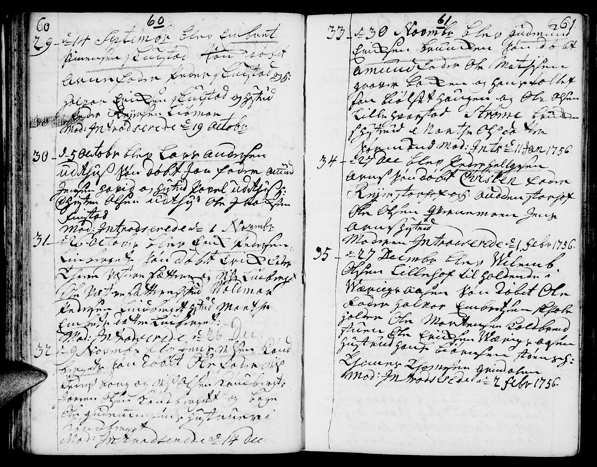 Elverum prestekontor, AV/SAH-PREST-044/H/Ha/Haa/L0002: Parish register (official) no. 2, 1751-1756, p. 60-61