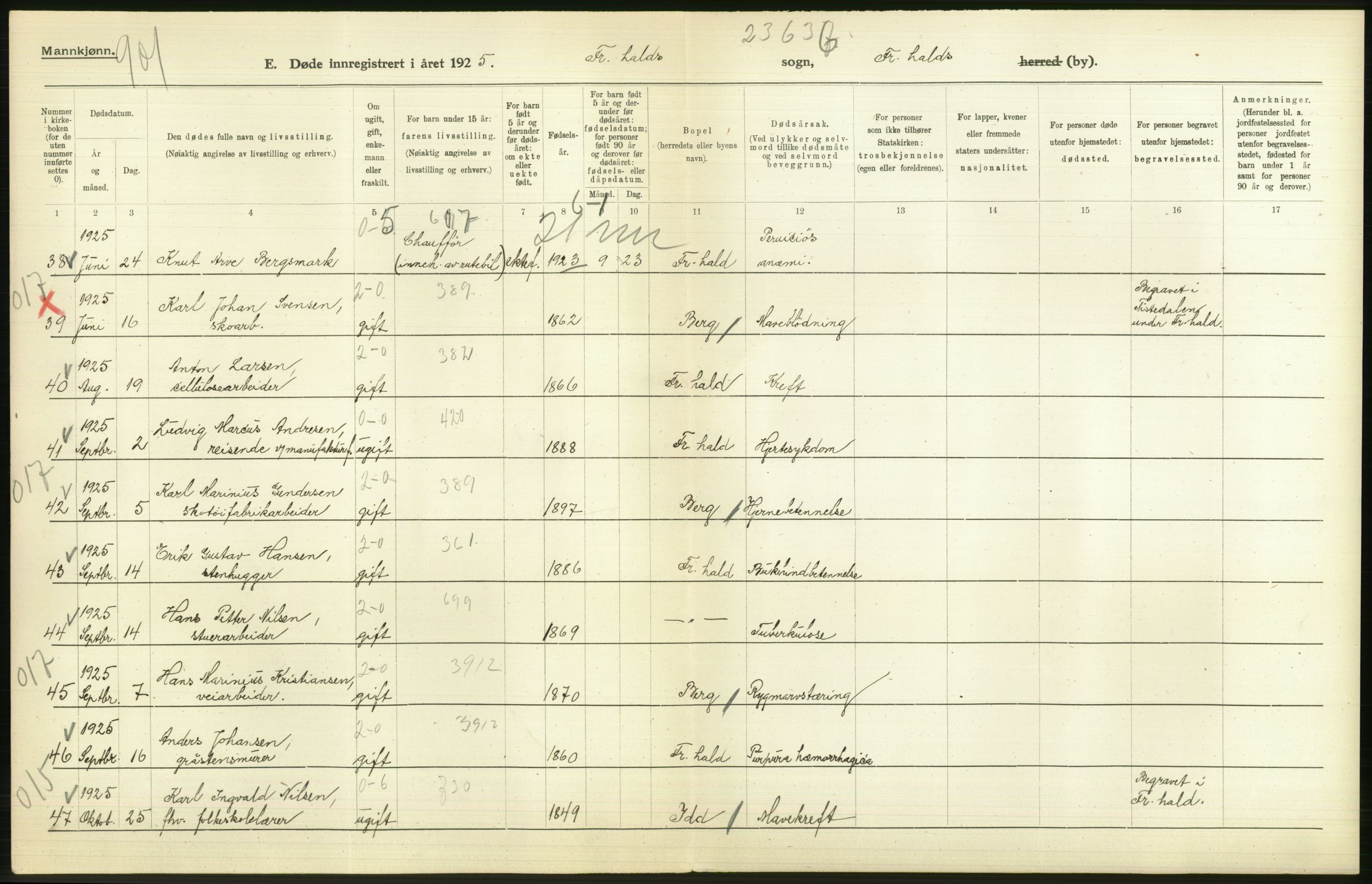 Statistisk sentralbyrå, Sosiodemografiske emner, Befolkning, AV/RA-S-2228/D/Df/Dfc/Dfce/L0002: Østfold fylke: Gifte, døde. Bygder og byer., 1925, p. 8