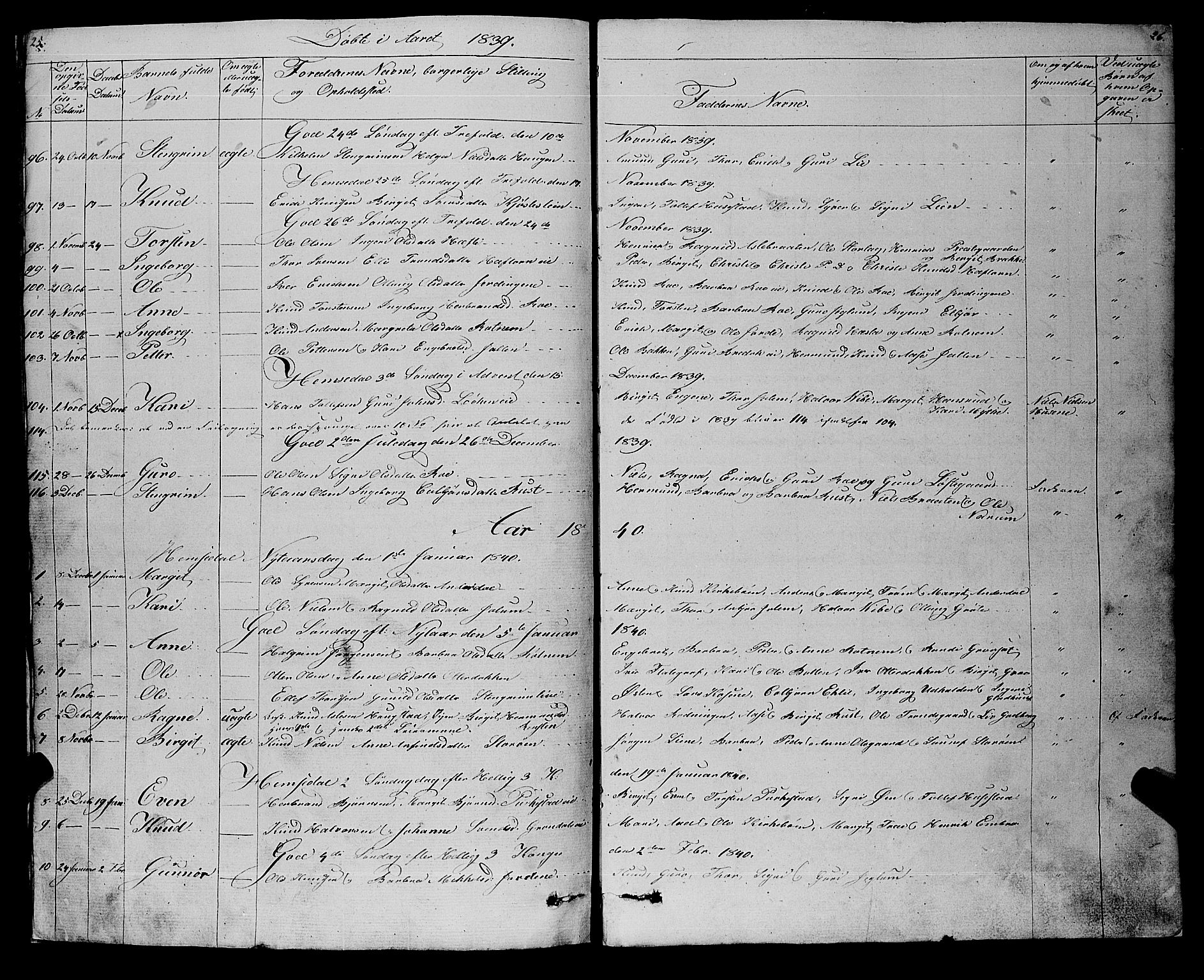 Gol kirkebøker, SAKO/A-226/F/Fa/L0002: Parish register (official) no. I 2, 1837-1863, p. 25-26