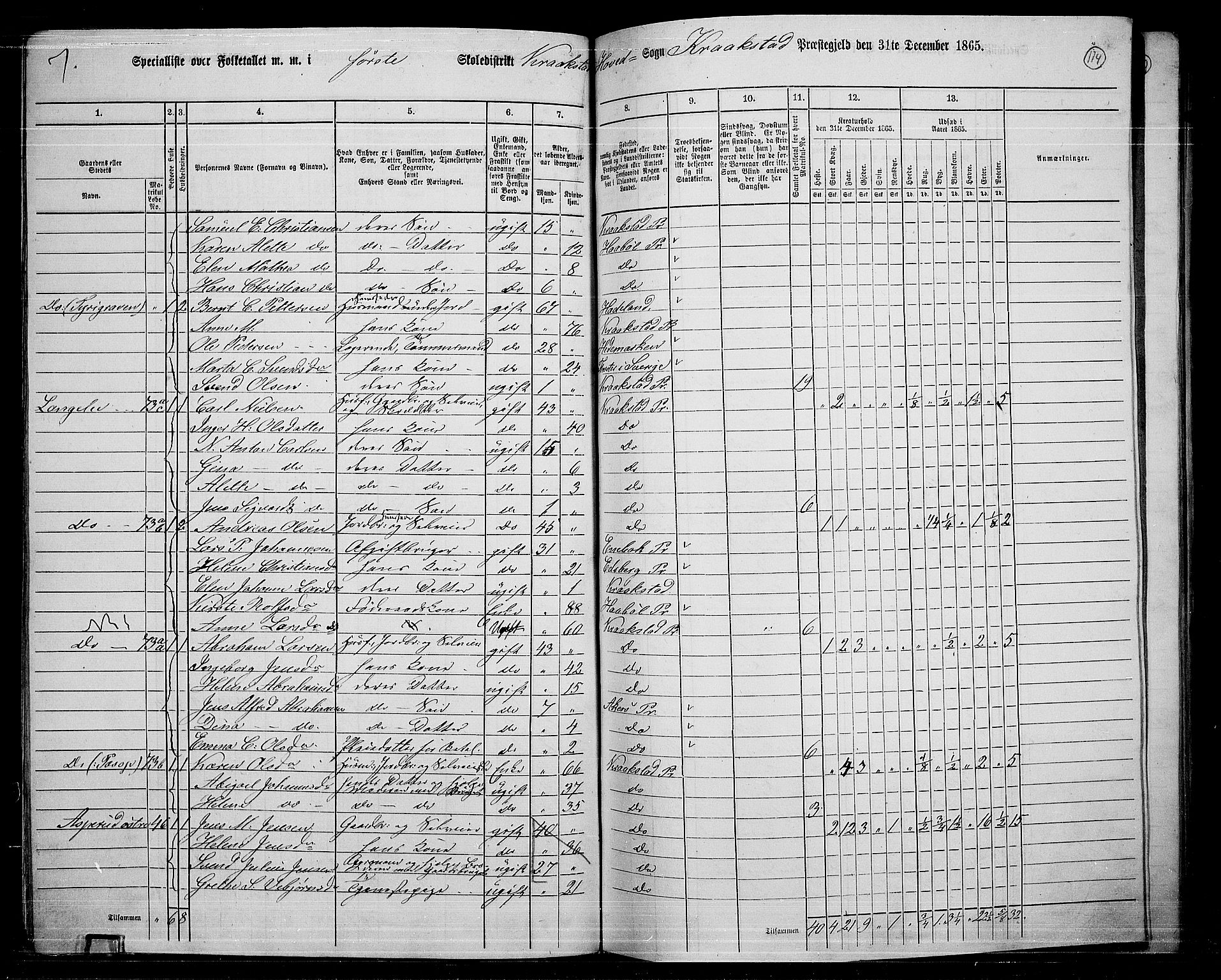 RA, 1865 census for Kråkstad, 1865, p. 102