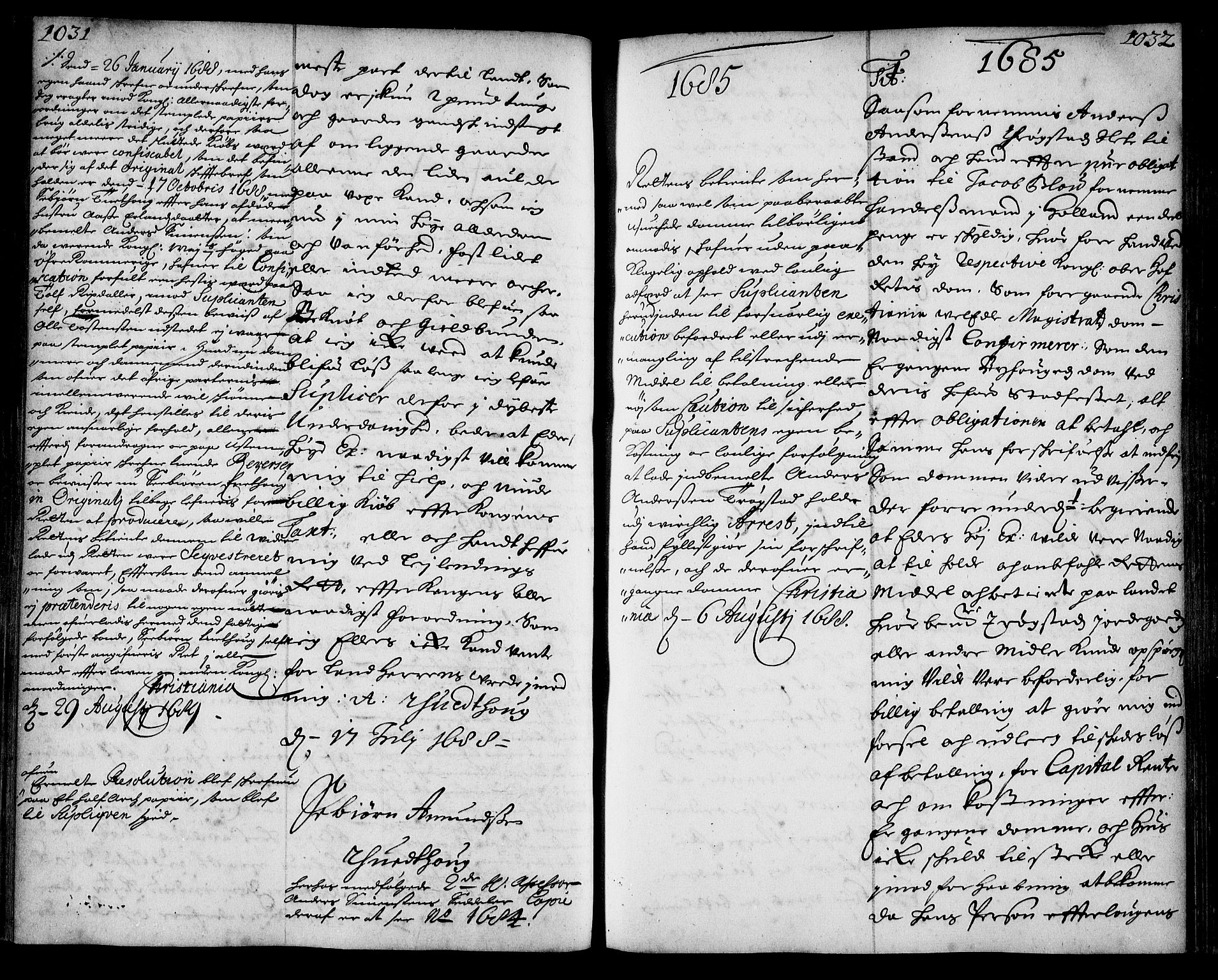 Stattholderembetet 1572-1771, AV/RA-EA-2870/Ae/L0005: Supplikasjons- og resolusjonsprotokoll, 1687-1688, p. 1031-1032