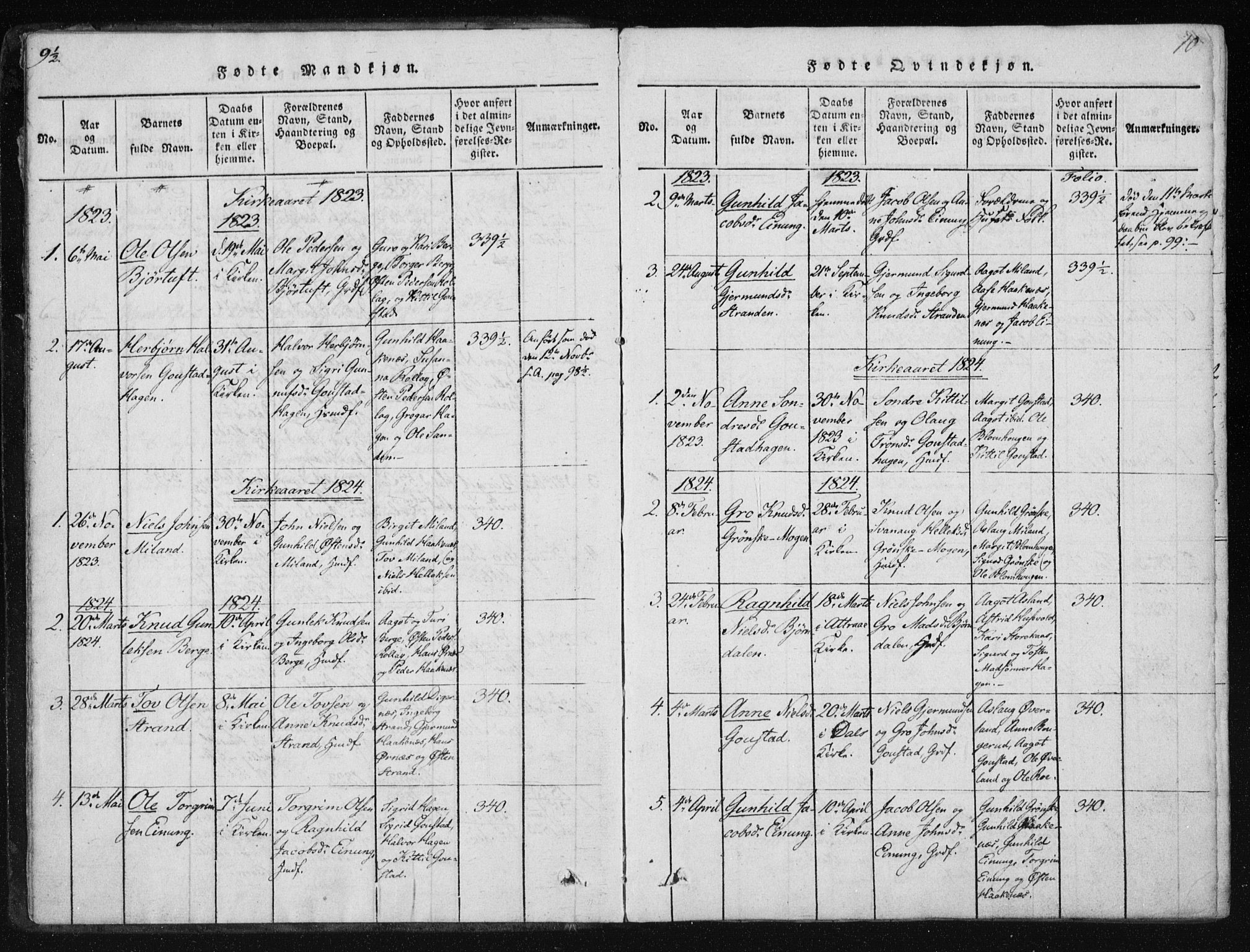 Tinn kirkebøker, SAKO/A-308/F/Fb/L0001: Parish register (official) no. II 1, 1815-1843, p. 10