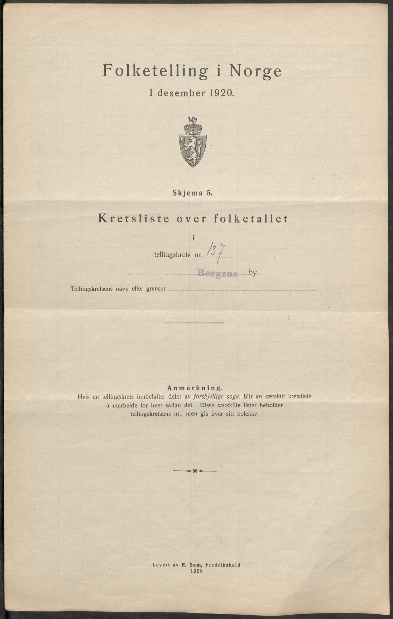 SAB, 1920 census for Bergen, 1920, p. 431