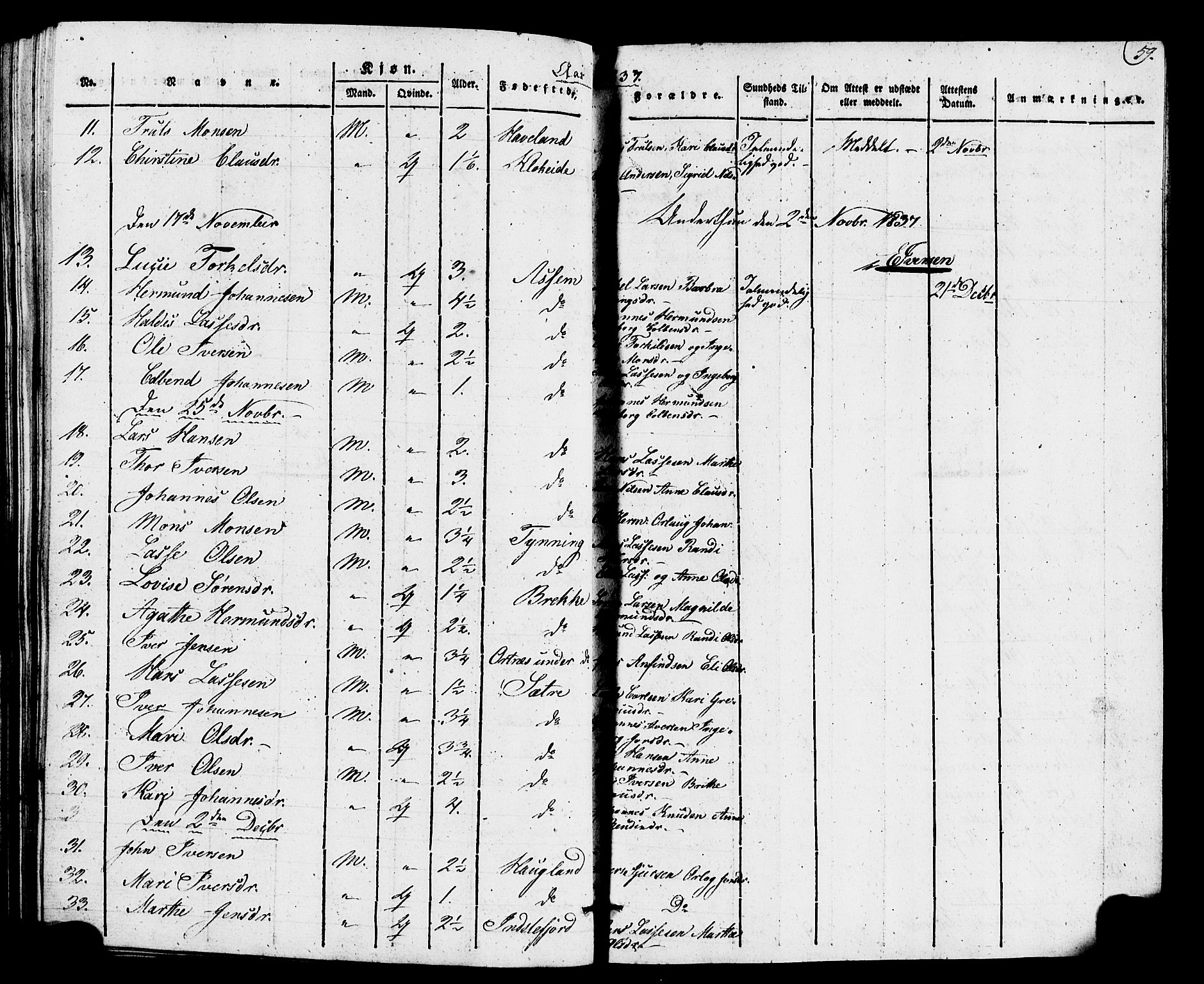 Gulen sokneprestembete, AV/SAB-A-80201/H/Haa/Haaa/L0026: Parish register (official) no. A 26, 1826-1842, p. 59