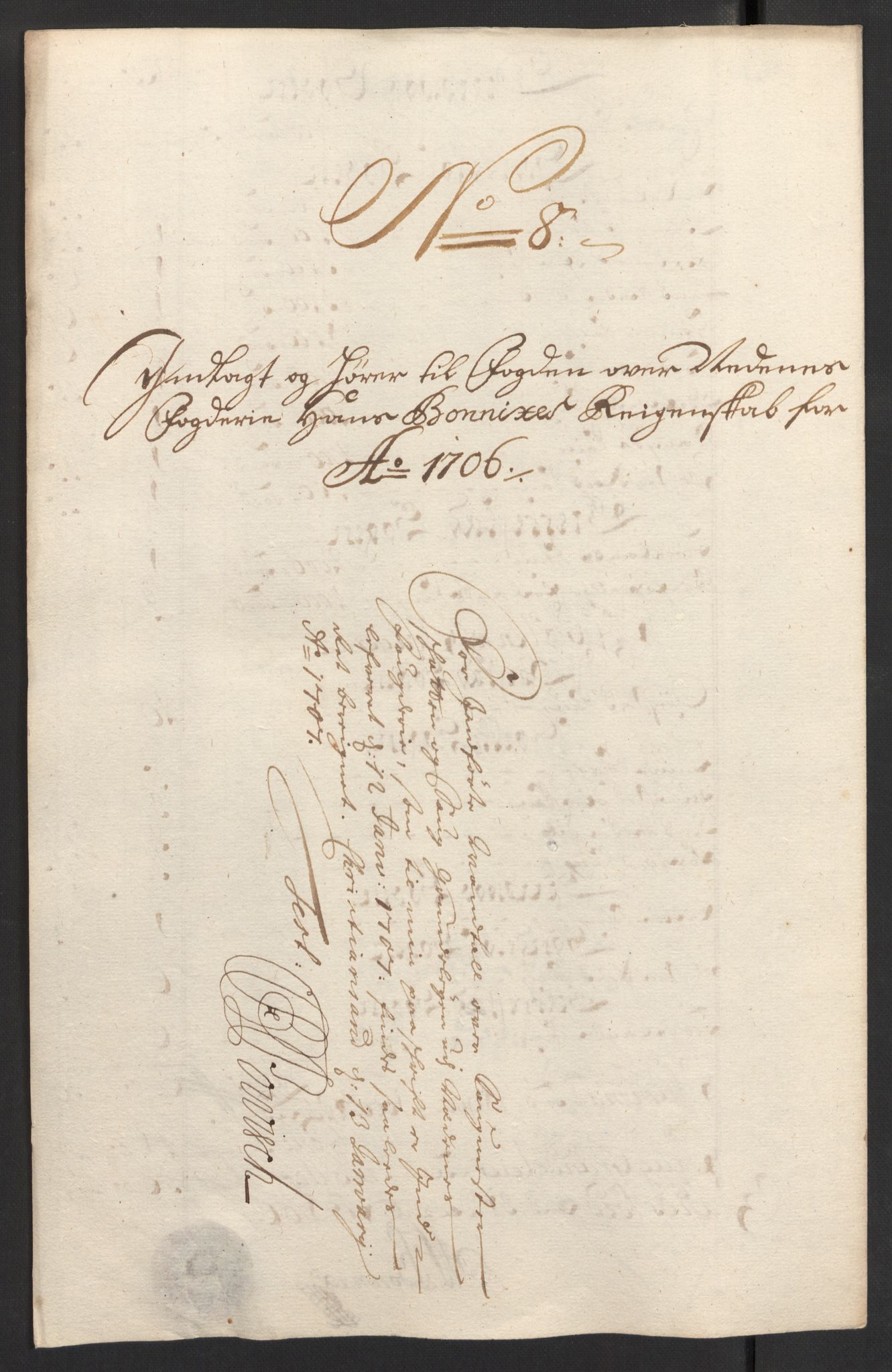 Rentekammeret inntil 1814, Reviderte regnskaper, Fogderegnskap, RA/EA-4092/R39/L2318: Fogderegnskap Nedenes, 1706-1709, p. 45