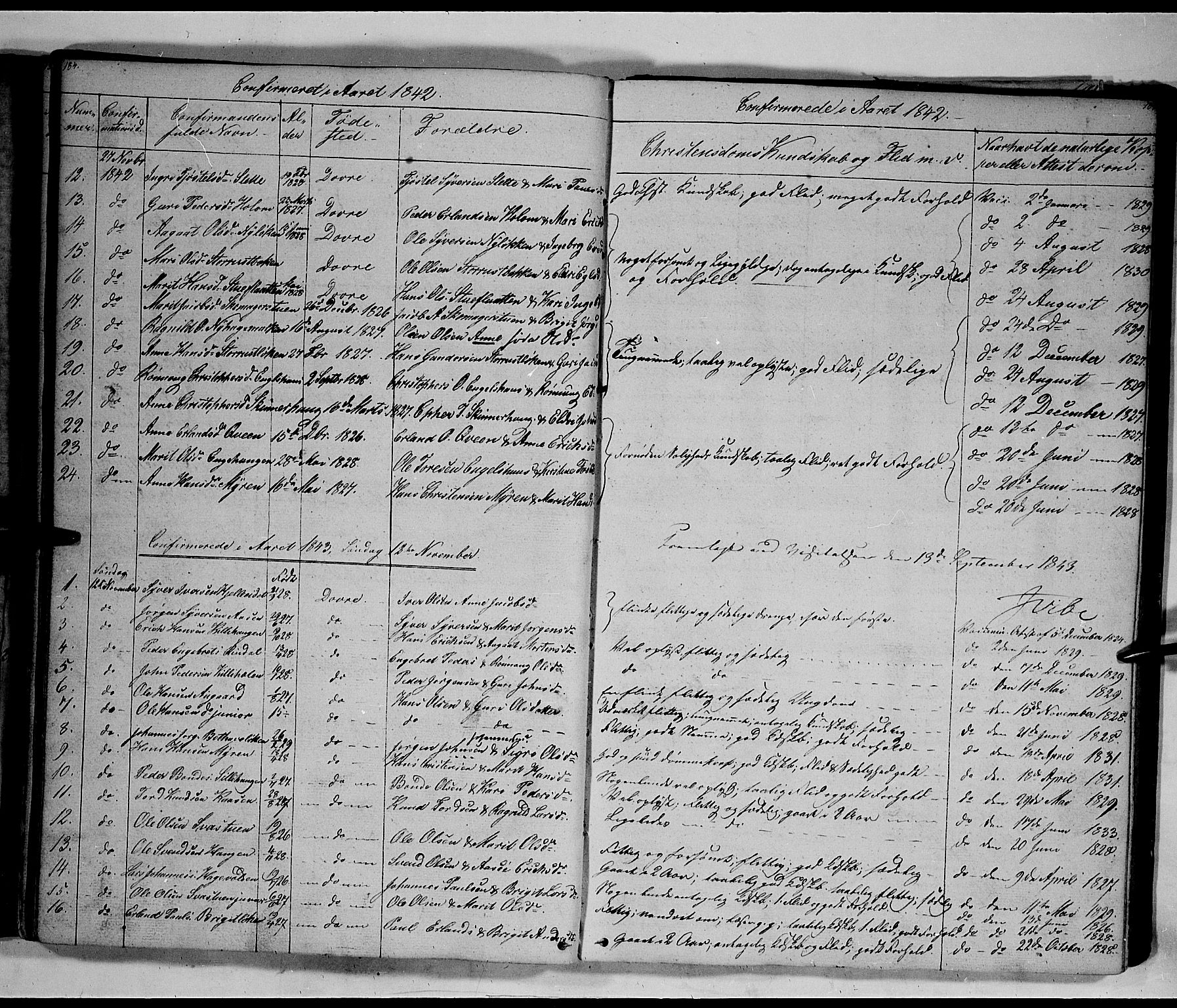 Lesja prestekontor, SAH/PREST-068/H/Ha/Hab/L0003: Parish register (copy) no. 3, 1842-1862, p. 184-185