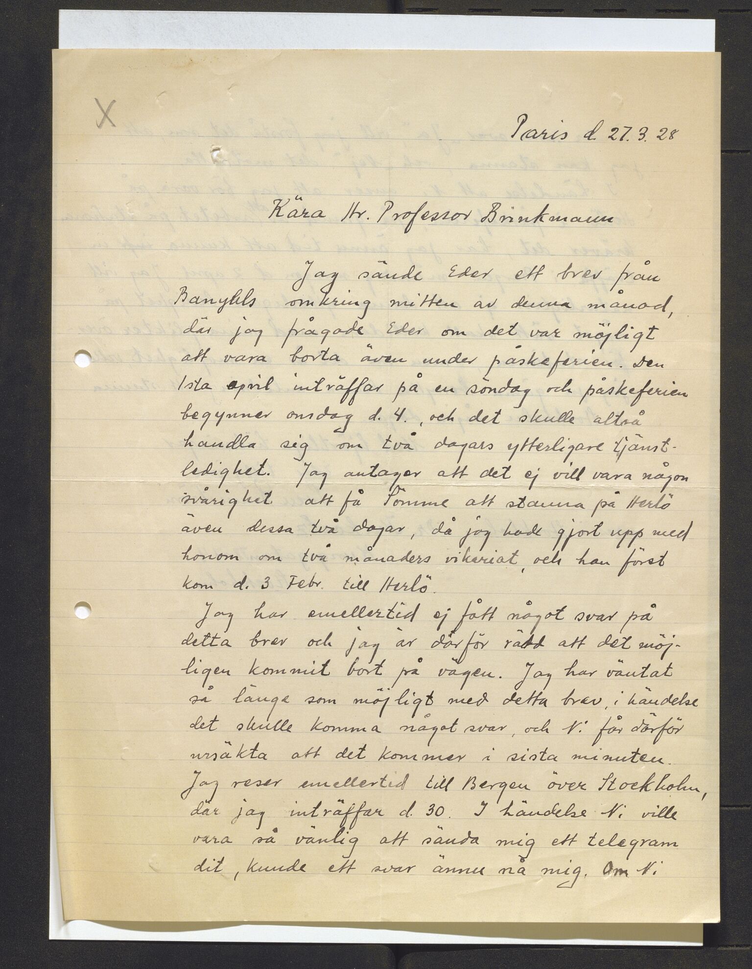 Bergens Museum, AV/SAB-A-17301/13/D/L0002: Korrespondanse , 1928-1940, p. 216