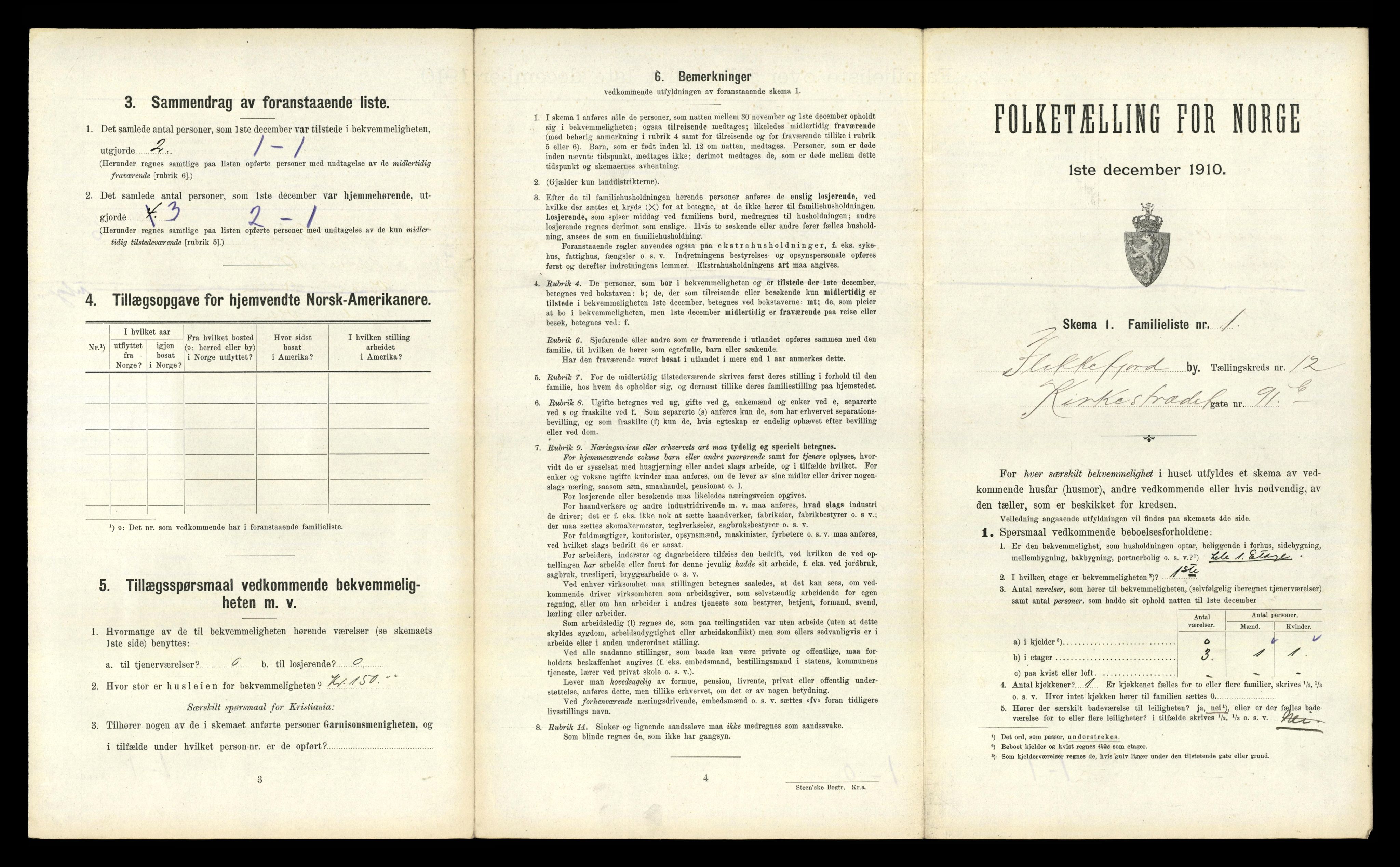 RA, 1910 census for Flekkefjord, 1910, p. 1096