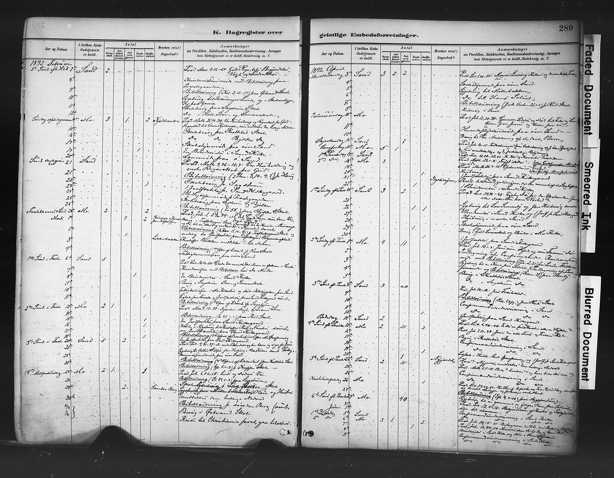 Nord-Odal prestekontor, AV/SAH-PREST-032/H/Ha/Haa/L0006: Parish register (official) no. 6, 1886-1901, p. 289