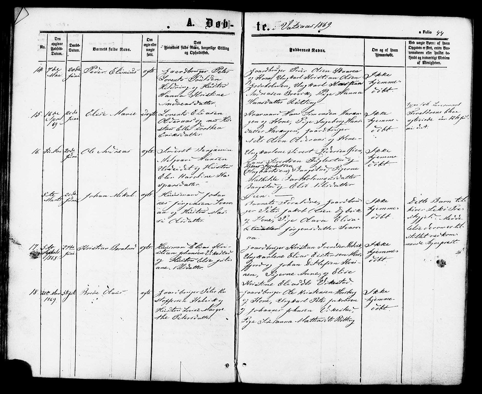 Ministerialprotokoller, klokkerbøker og fødselsregistre - Nordland, AV/SAT-A-1459/810/L0146: Parish register (official) no. 810A08 /1, 1862-1874, p. 44