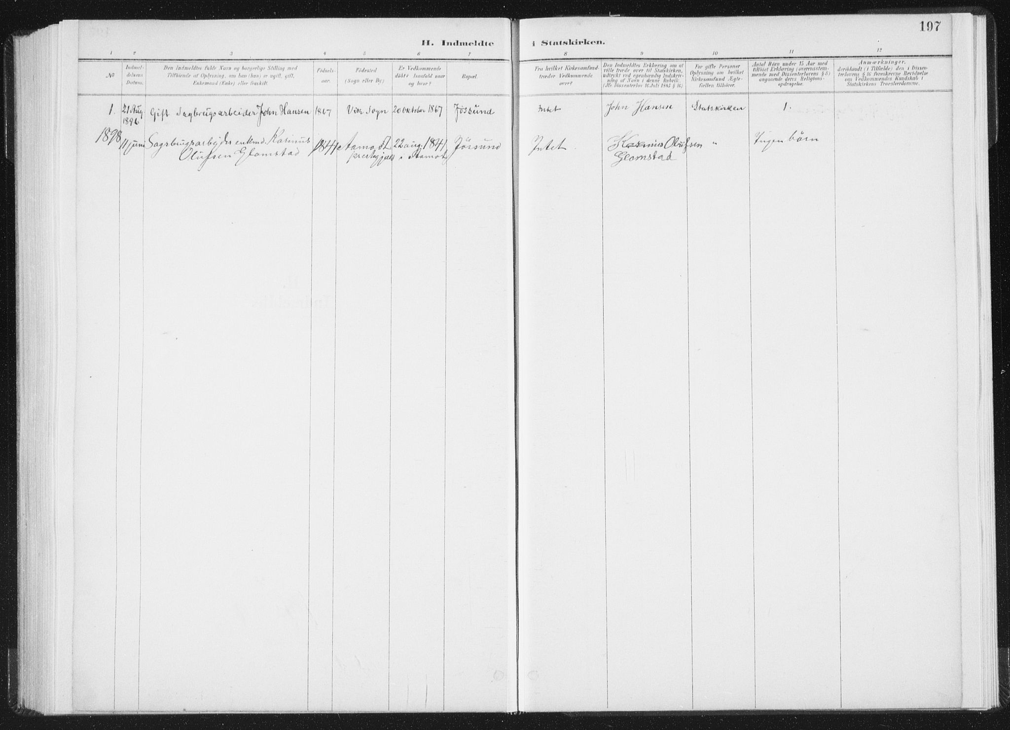 Ministerialprotokoller, klokkerbøker og fødselsregistre - Nord-Trøndelag, AV/SAT-A-1458/771/L0597: Parish register (official) no. 771A04, 1885-1910, p. 197