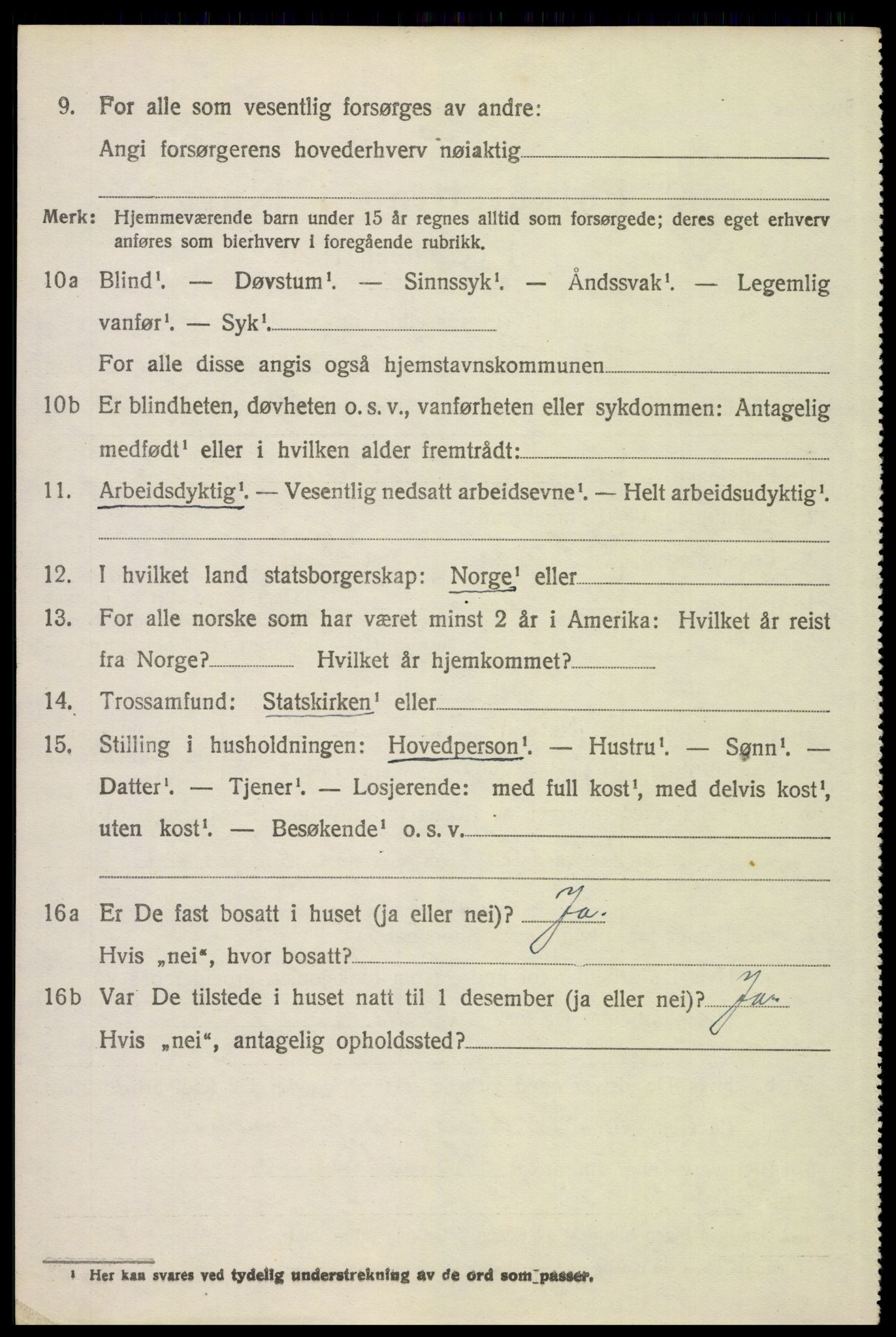 SAH, 1920 census for Tynset, 1920, p. 5617