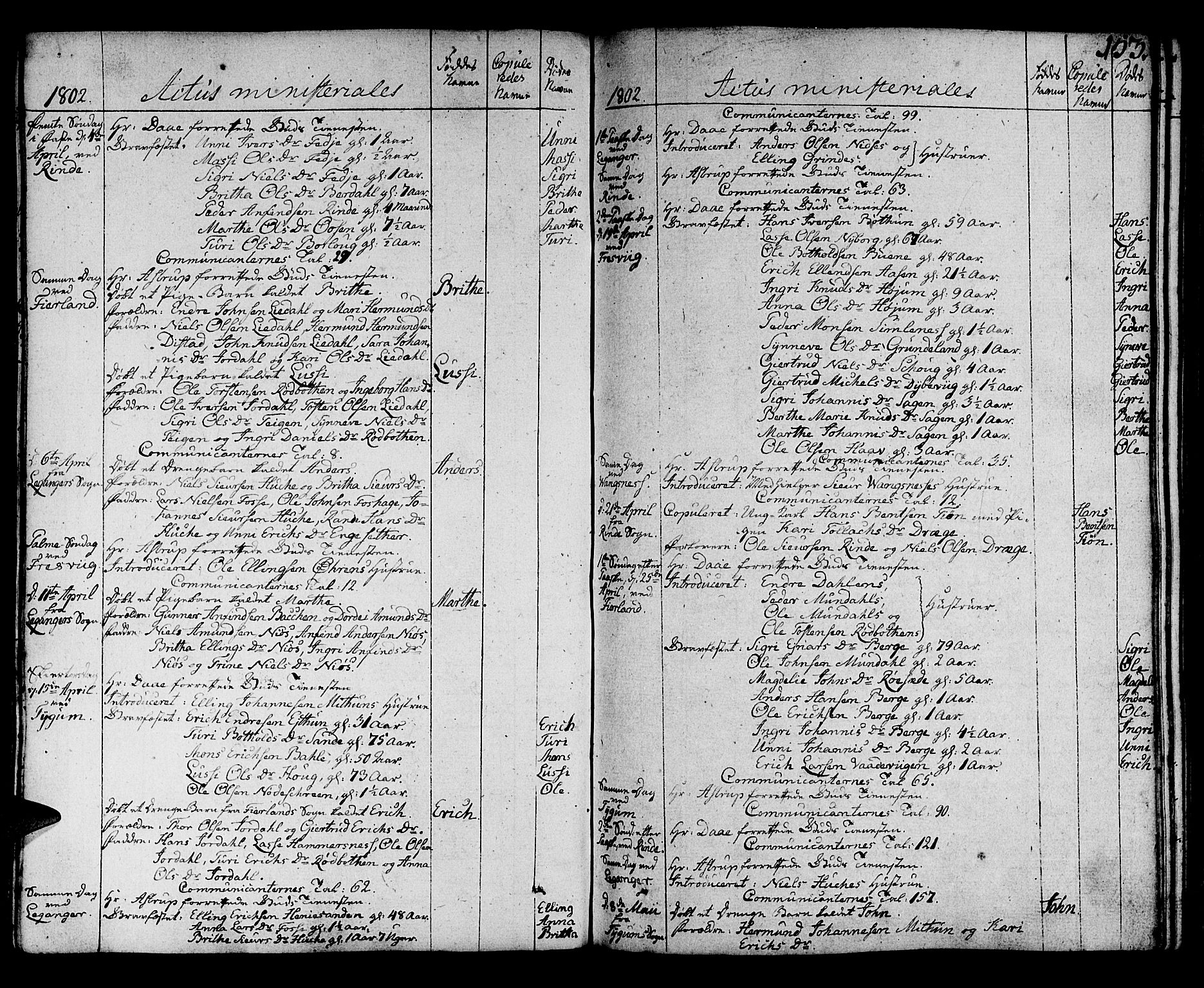 Leikanger sokneprestembete, AV/SAB-A-81001/H/Haa/Haaa/L0005: Parish register (official) no. A 5, 1792-1809, p. 153