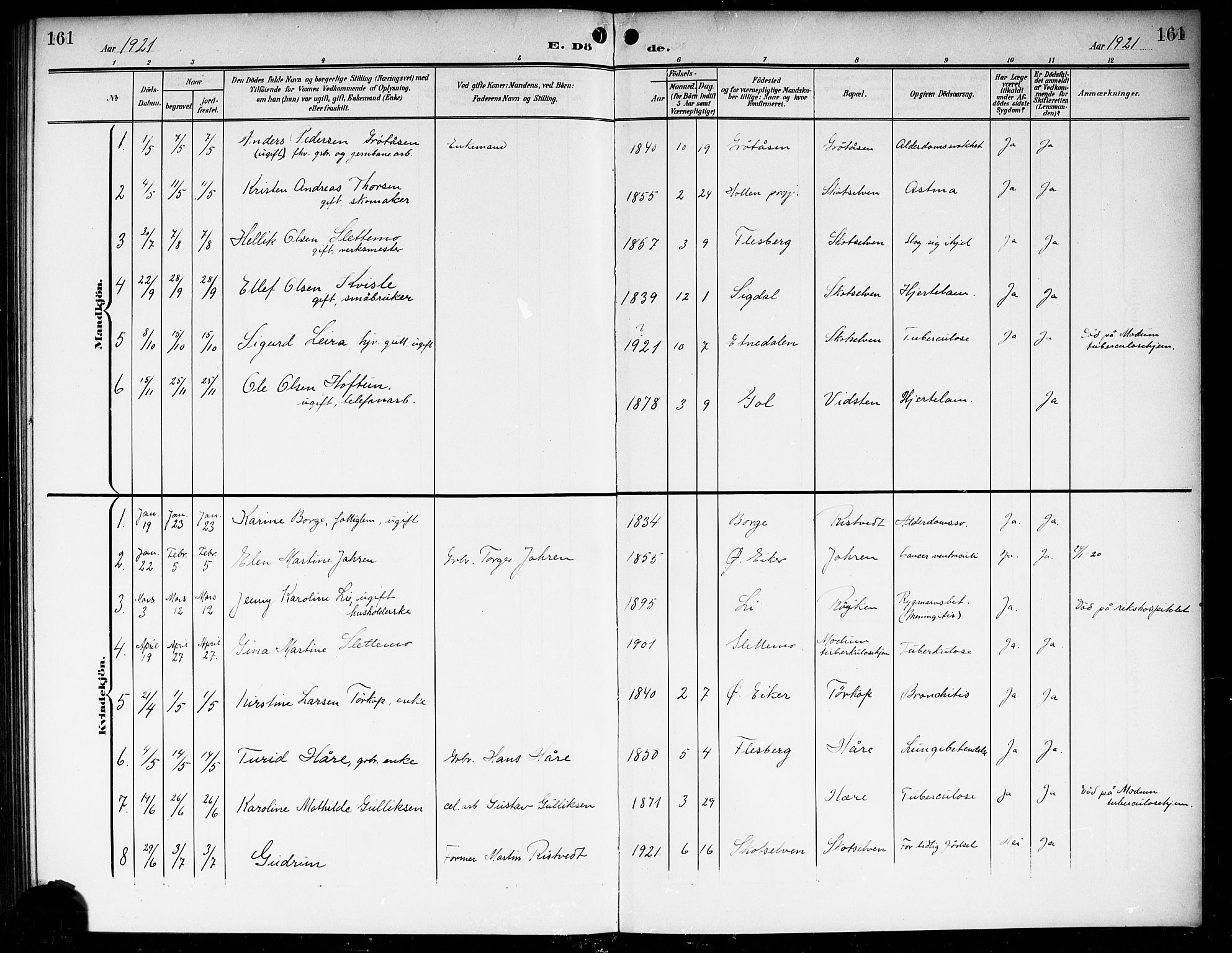 Eiker kirkebøker, SAKO/A-4/G/Gb/L0005: Parish register (copy) no. II 5, 1901-1923, p. 161