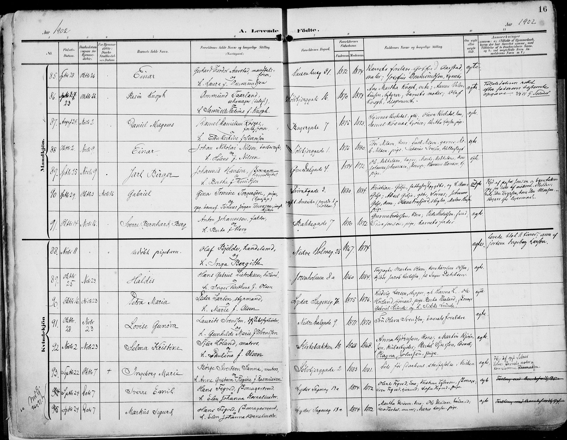 St. Petri sokneprestkontor, AV/SAST-A-101813/002/A/L0005: Parish register (official) no. A 23, 1902-1918, p. 16