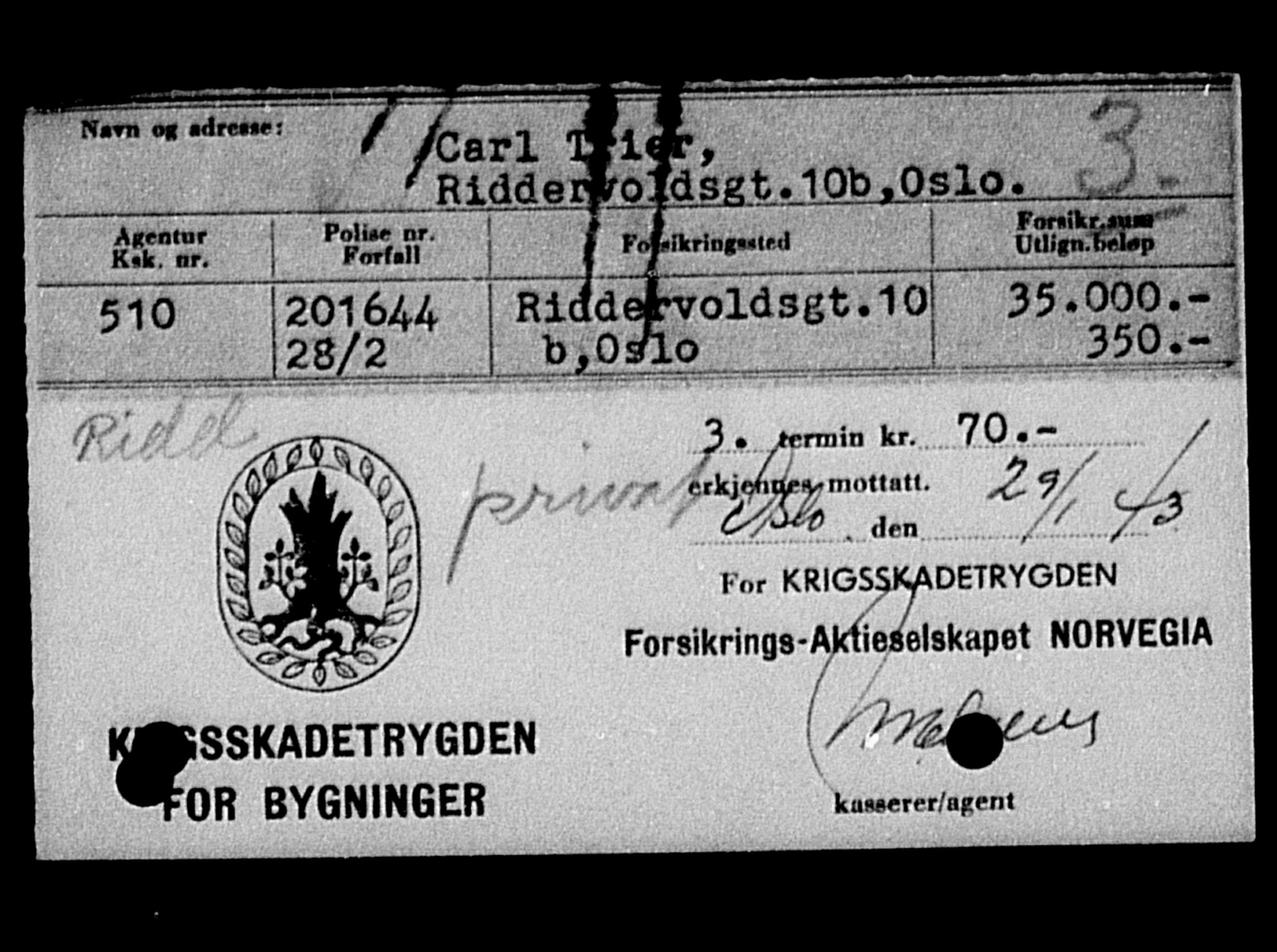 Justisdepartementet, Tilbakeføringskontoret for inndratte formuer, AV/RA-S-1564/H/Hc/Hcc/L0984: --, 1945-1947, p. 282