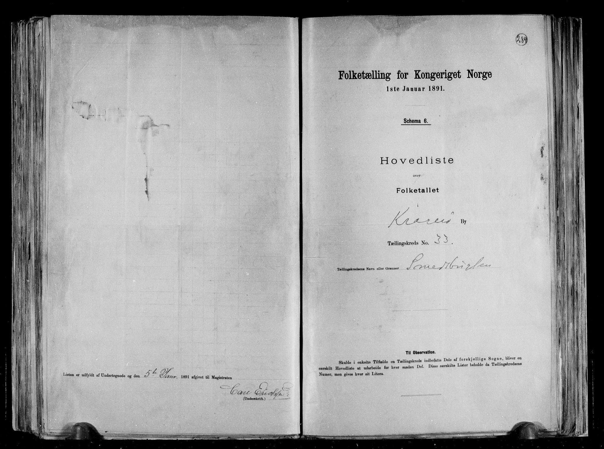 RA, 1891 census for 0801 Kragerø, 1891, p. 69