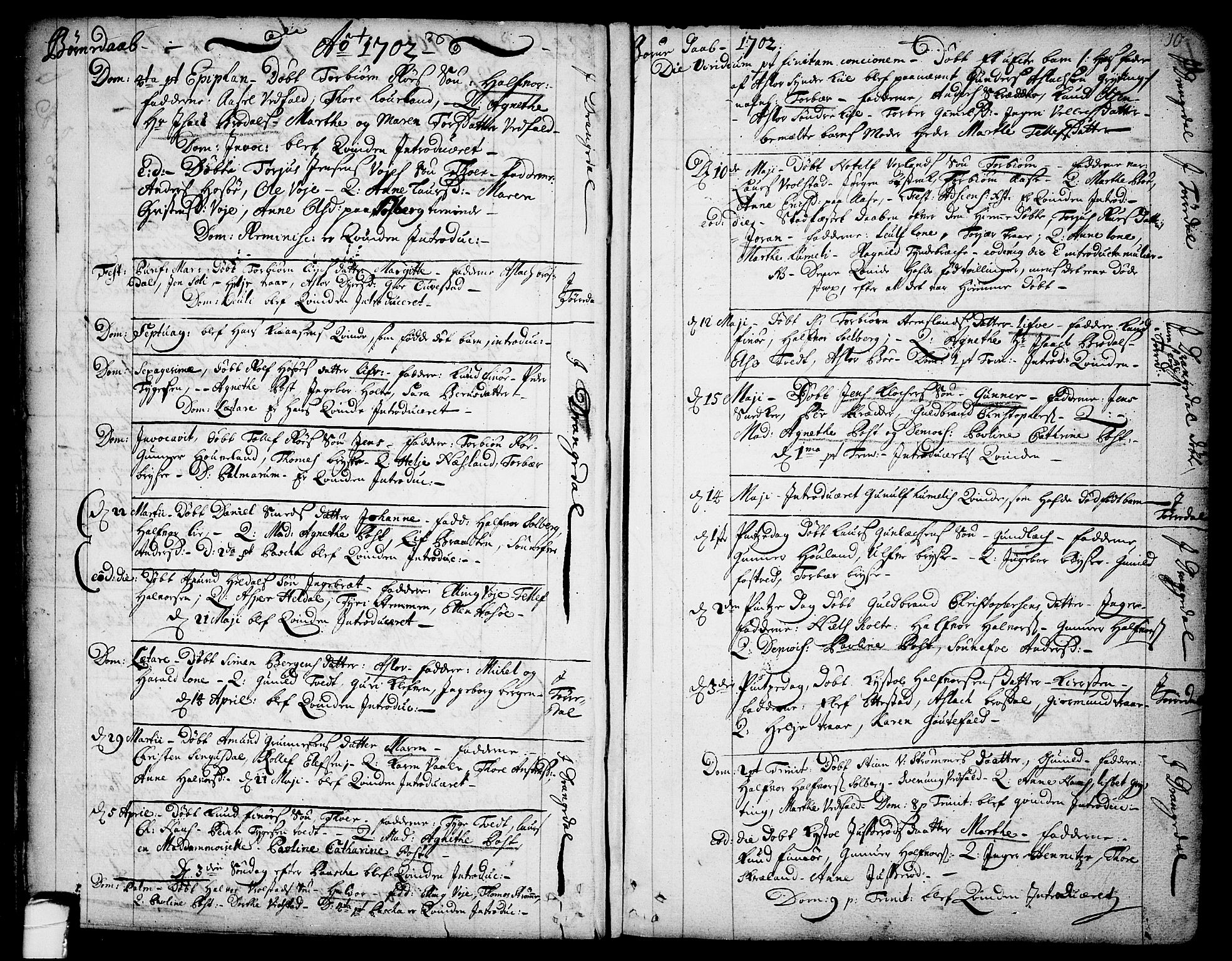 Drangedal kirkebøker, SAKO/A-258/F/Fa/L0001: Parish register (official) no. 1, 1697-1767, p. 10