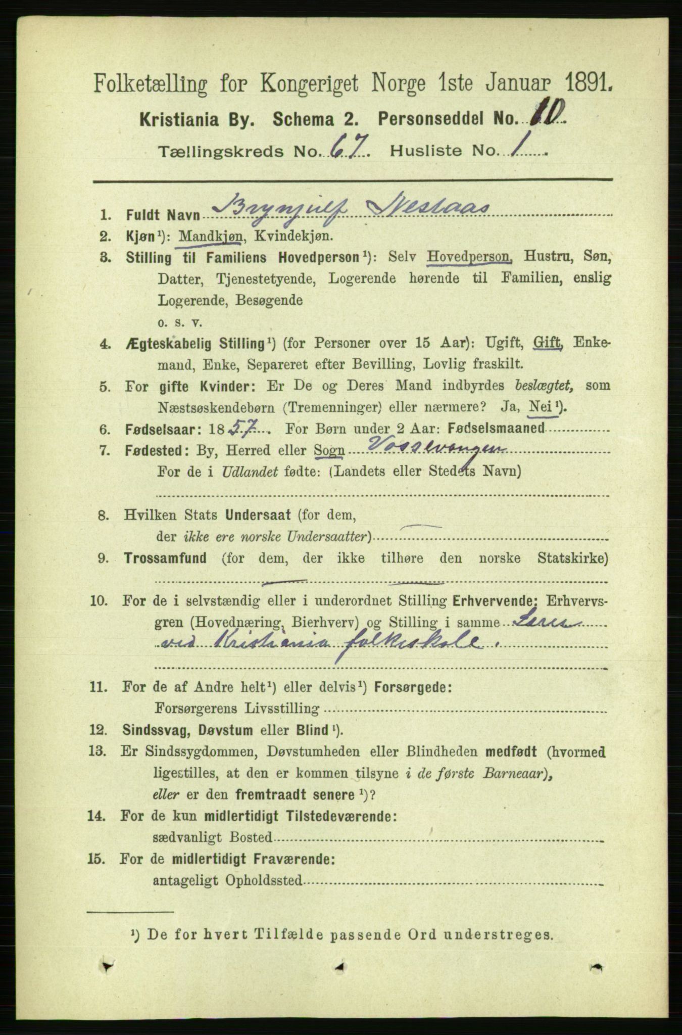 RA, 1891 census for 0301 Kristiania, 1891, p. 36440