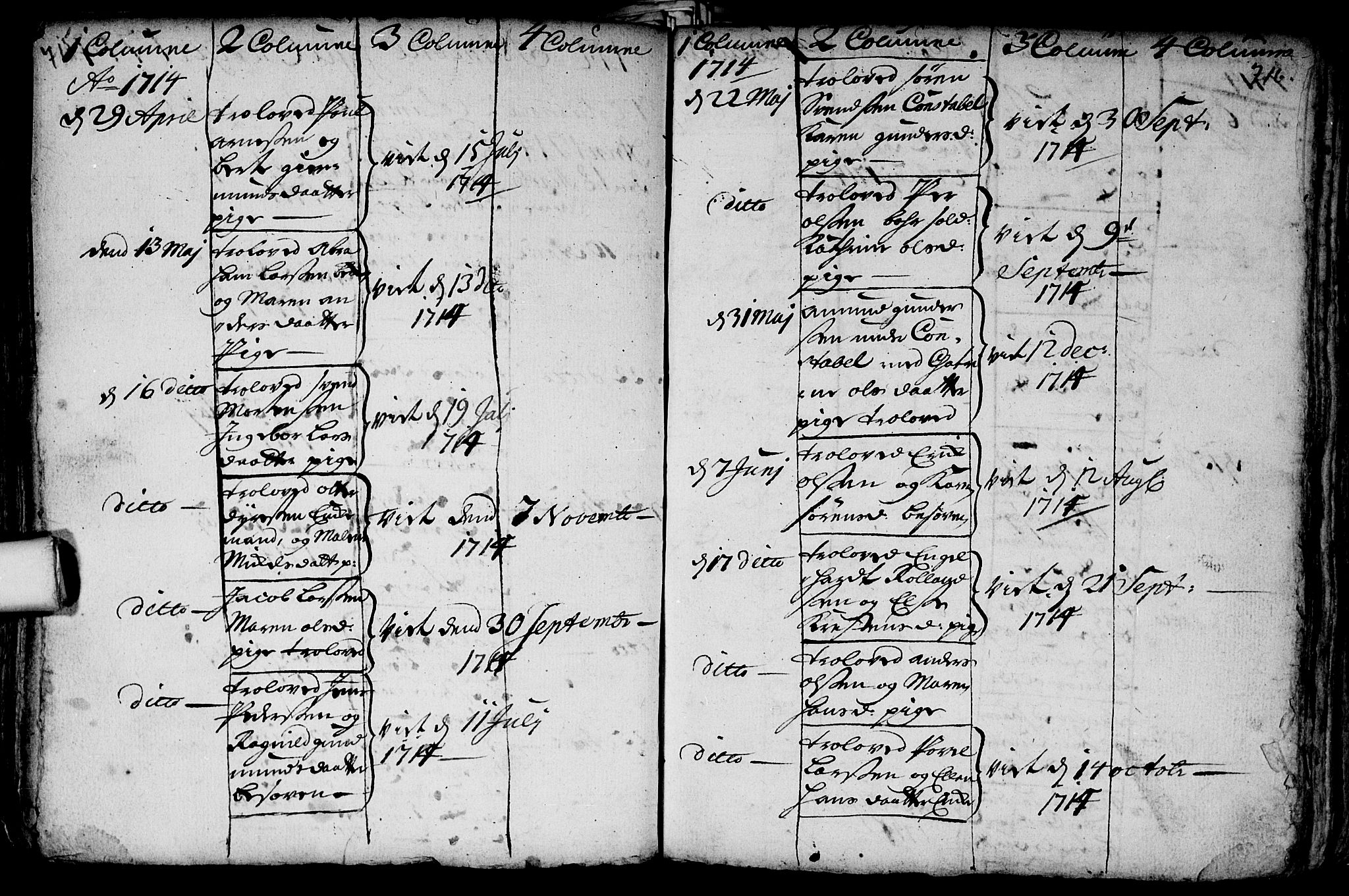 Aker prestekontor kirkebøker, SAO/A-10861/F/L0002: Parish register (official) no. 2, 1714-1720, p. 715-716