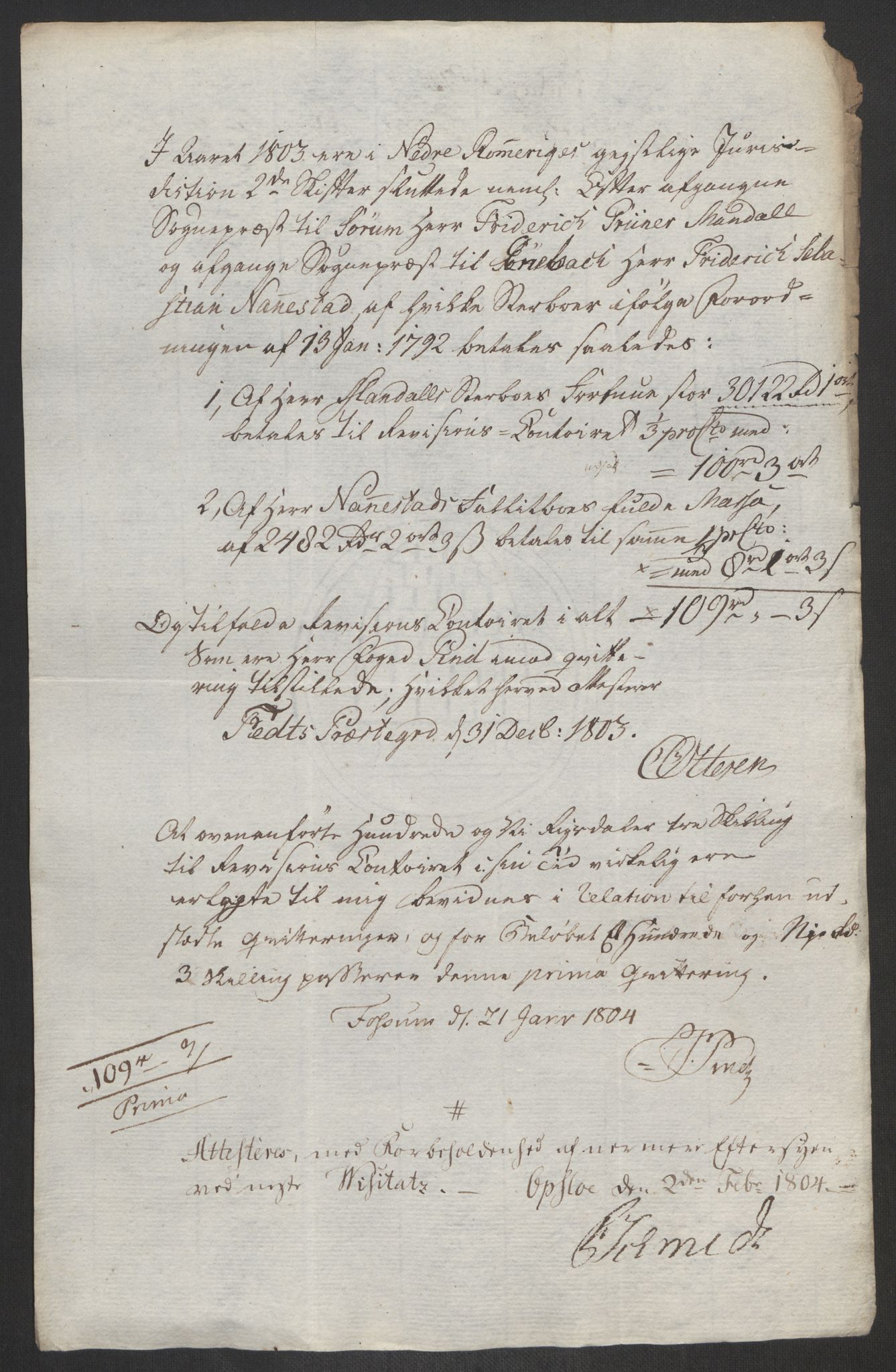 Rentekammeret inntil 1814, Reviderte regnskaper, Fogderegnskap, RA/EA-4092/R11/L0679: Fogderegnskap Nedre Romerike, 1803, p. 271