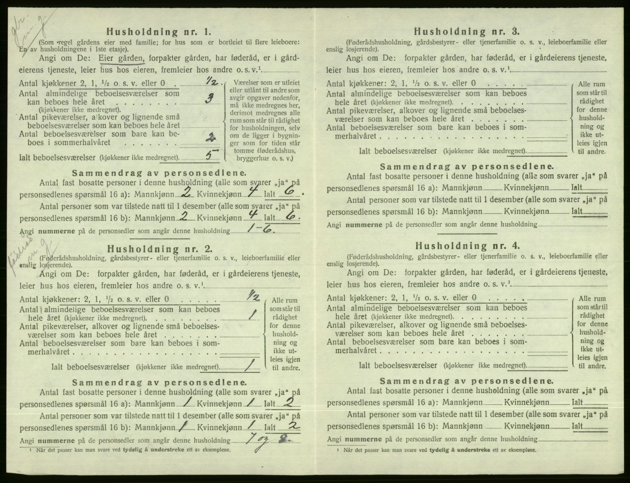 SAB, 1920 census for Voss, 1920, p. 2576