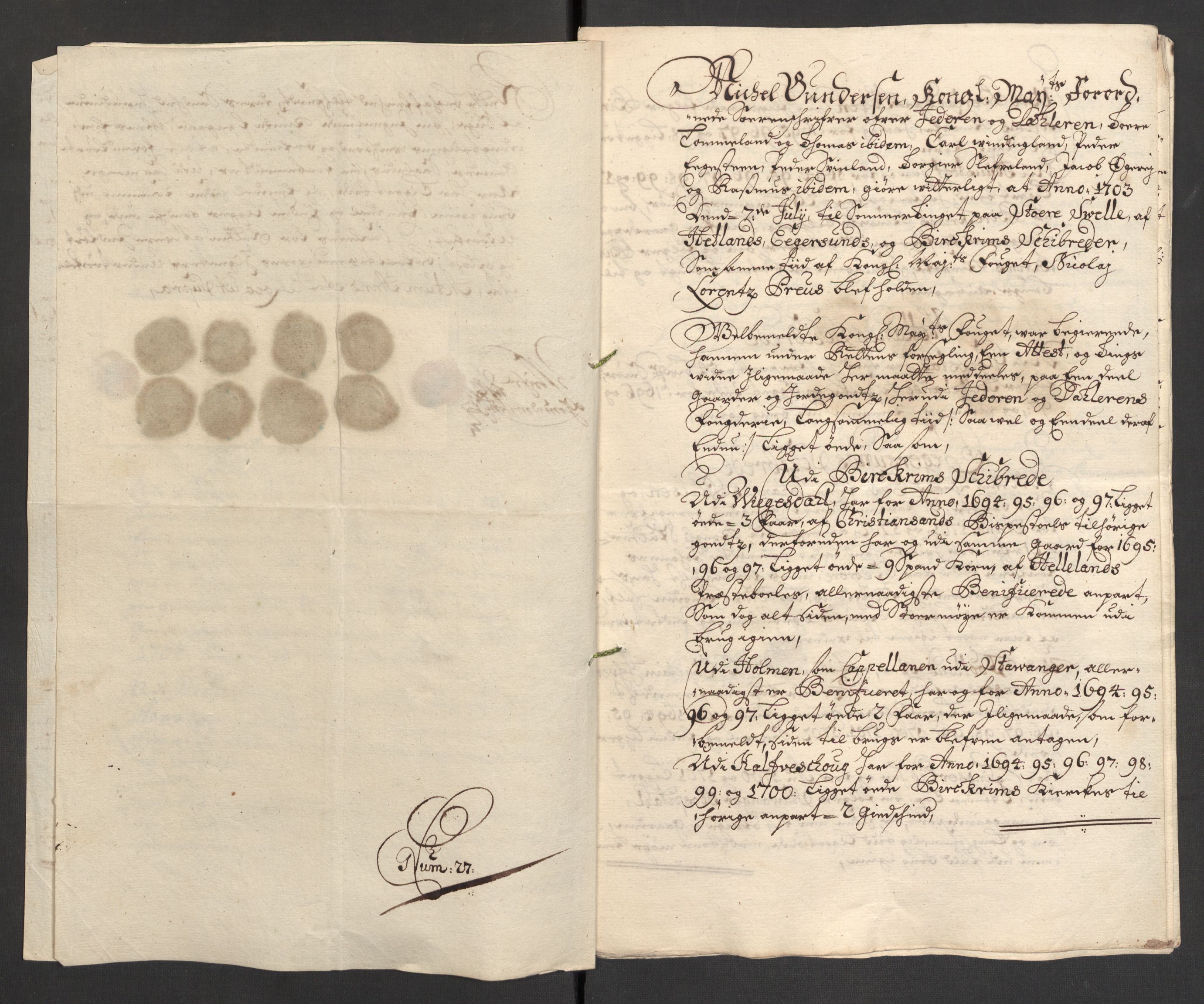 Rentekammeret inntil 1814, Reviderte regnskaper, Fogderegnskap, AV/RA-EA-4092/R46/L2732: Fogderegnskap Jæren og Dalane, 1703-1704, p. 307