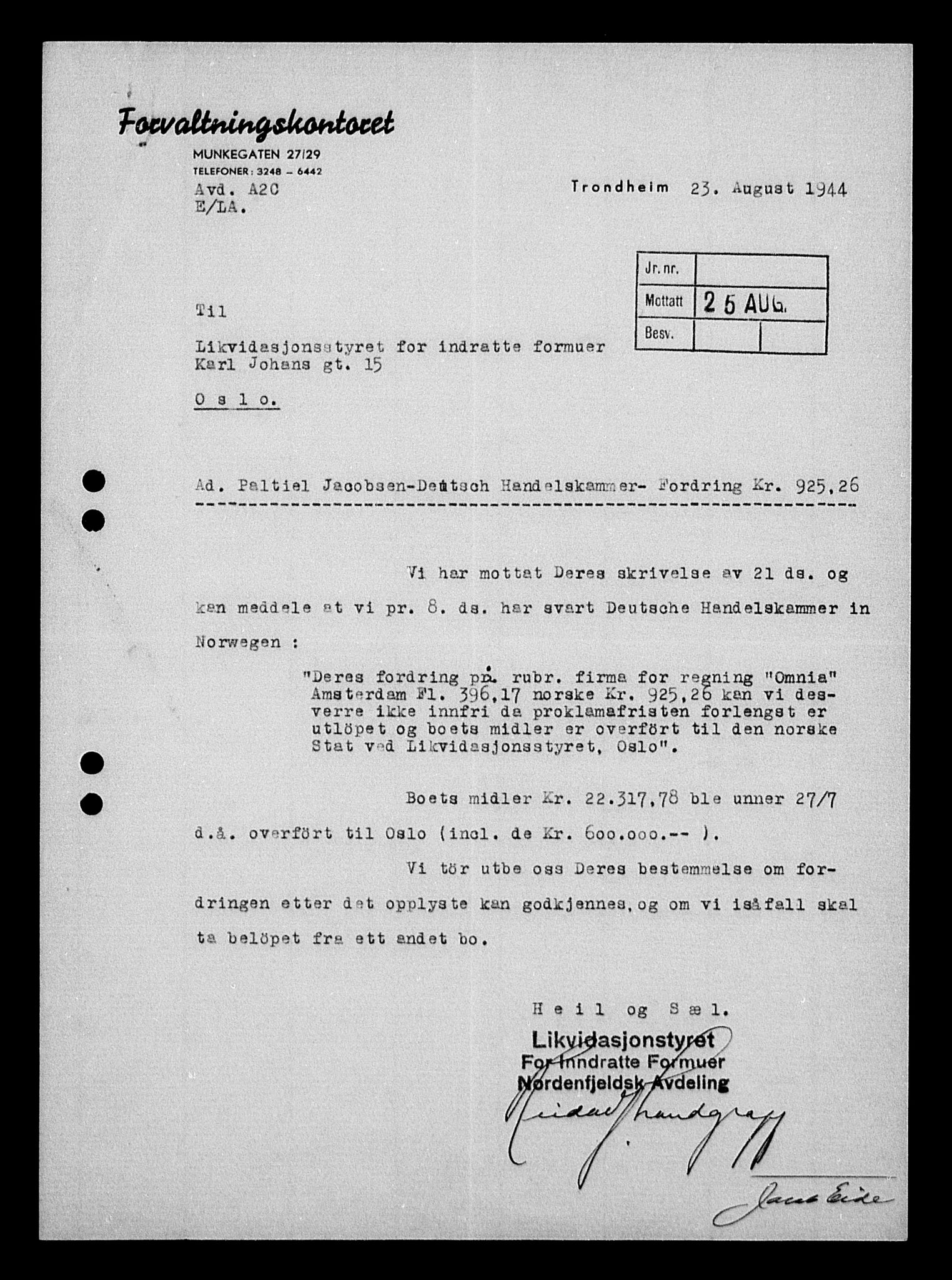 Justisdepartementet, Tilbakeføringskontoret for inndratte formuer, RA/S-1564/H/Hc/Hca/L0898: --, 1945-1947, p. 579