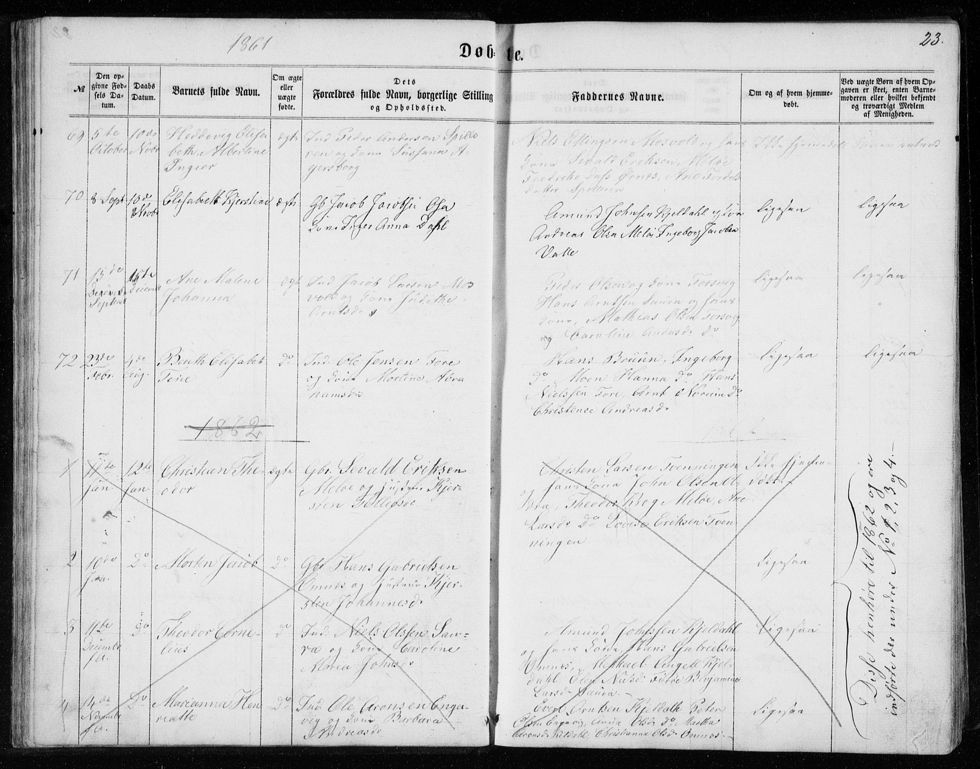 Ministerialprotokoller, klokkerbøker og fødselsregistre - Nordland, SAT/A-1459/843/L0634: Parish register (copy) no. 843C03, 1860-1884, p. 23