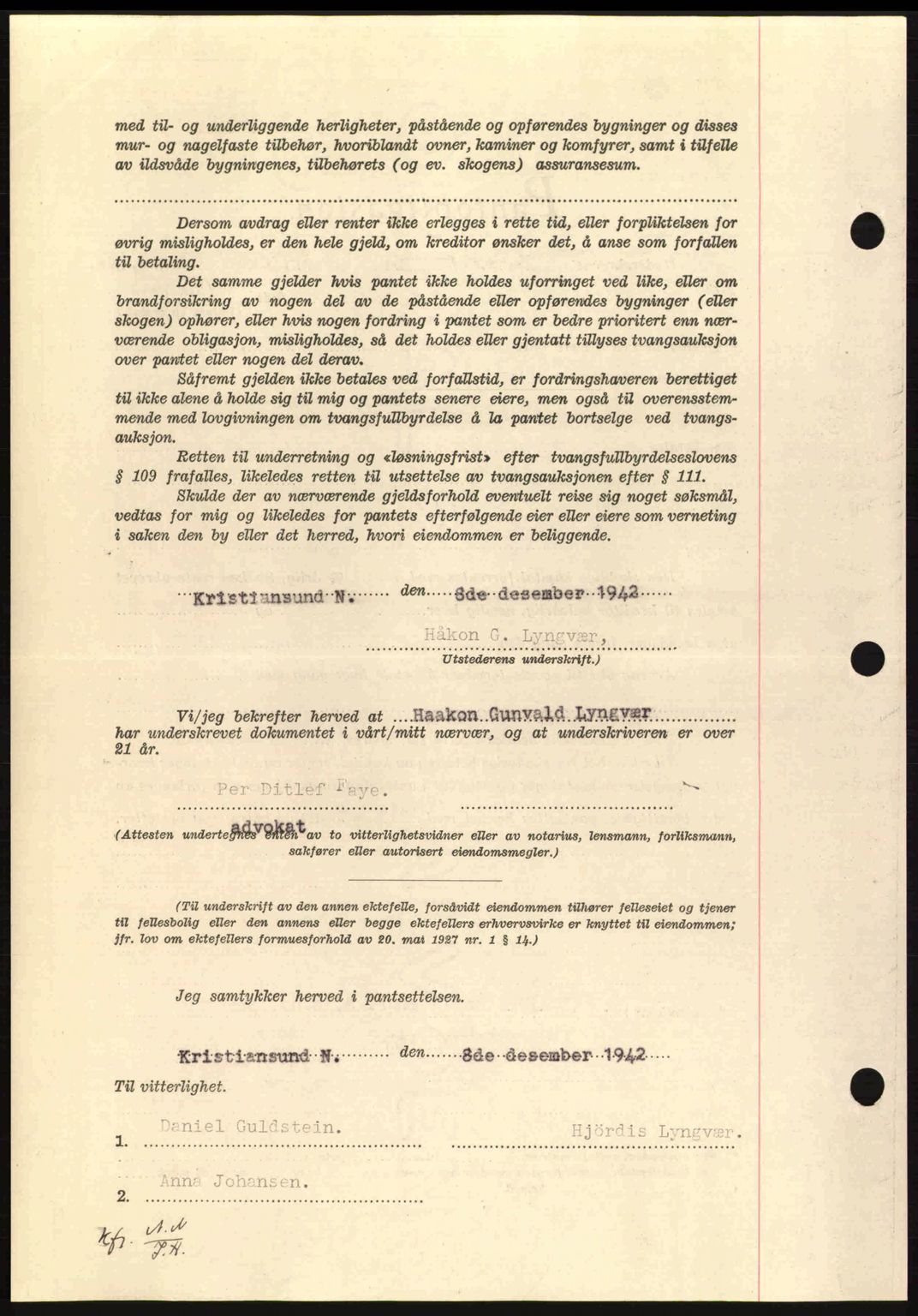 Nordmøre sorenskriveri, AV/SAT-A-4132/1/2/2Ca: Mortgage book no. B90, 1942-1943, Diary no: : 3355/1942