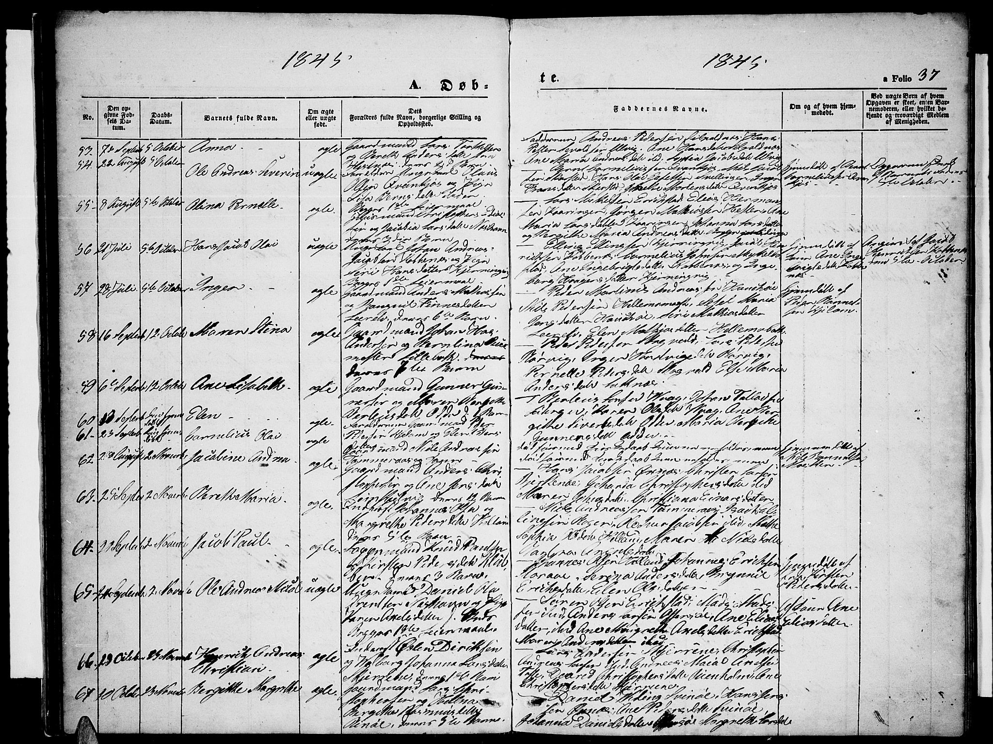 Ministerialprotokoller, klokkerbøker og fødselsregistre - Nordland, AV/SAT-A-1459/872/L1045: Parish register (copy) no. 872C01, 1840-1851, p. 37