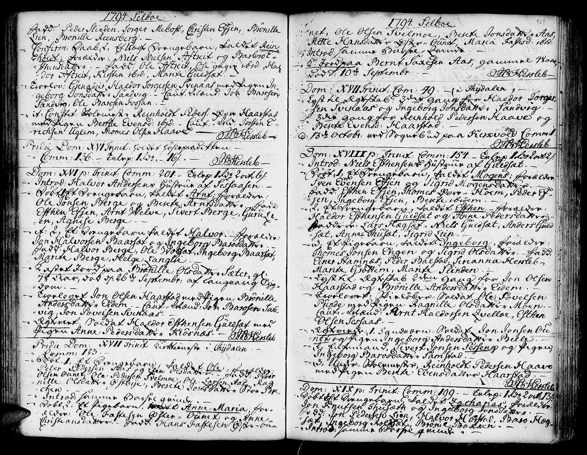 Ministerialprotokoller, klokkerbøker og fødselsregistre - Sør-Trøndelag, SAT/A-1456/695/L1138: Parish register (official) no. 695A02 /1, 1757-1801, p. 167